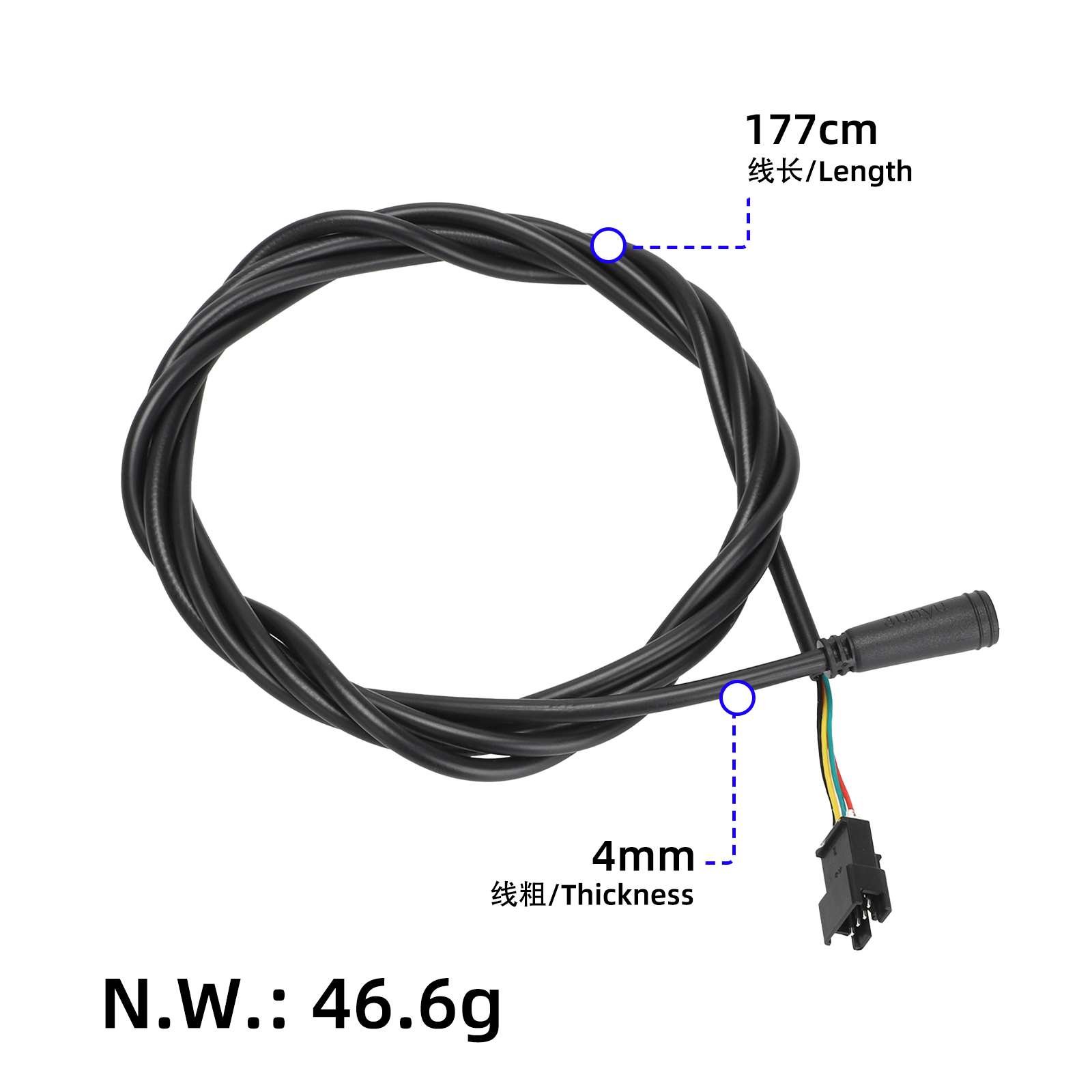 Cablu afișaj-controler negru, 4 pini, pentru Smartgyro K2 și SmartGyro-Speedway/Rockway