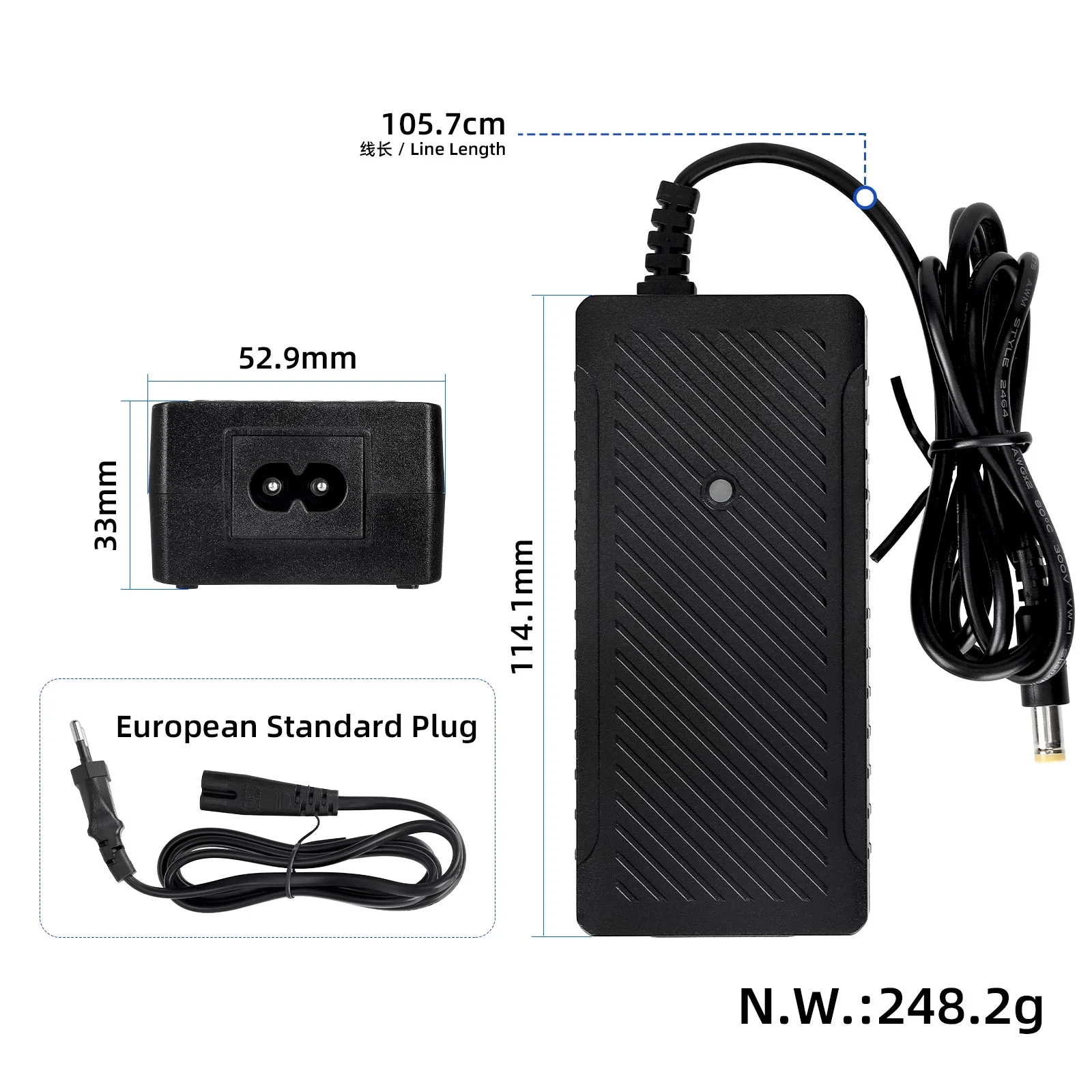 Încărcător HLT-1 42V 1.5A, cu conector DC2.1, pentru Kukirin S1 Max, Kukirin