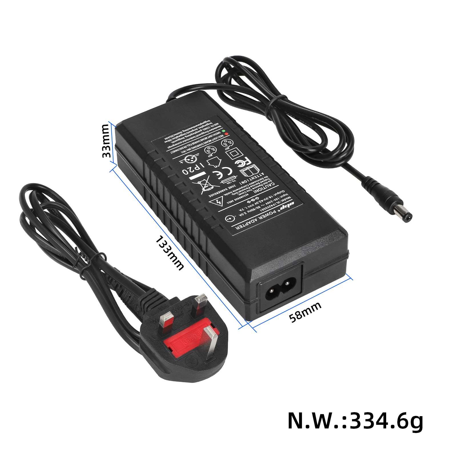 Încărcător 18V~42V 1.7A cu conector DC2.1 și ștecher UK, Ulip