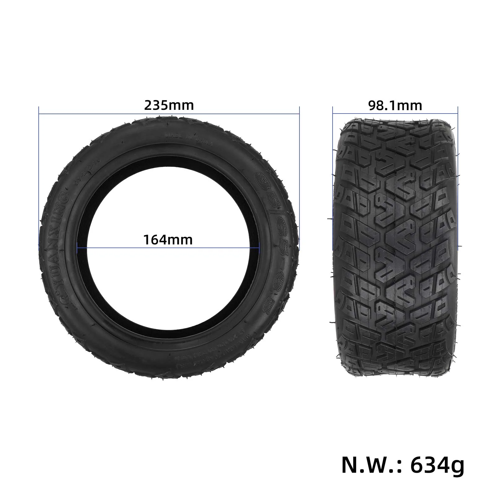 Cameră cu anvelopă exterioară 85/65-6.5, valvă la 90 de grade, Yuanxing