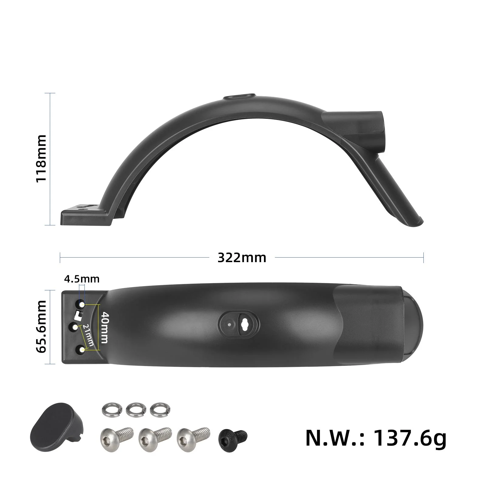 Aripă spate cu cârlig și șuruburi, pentru Xiaomi 5