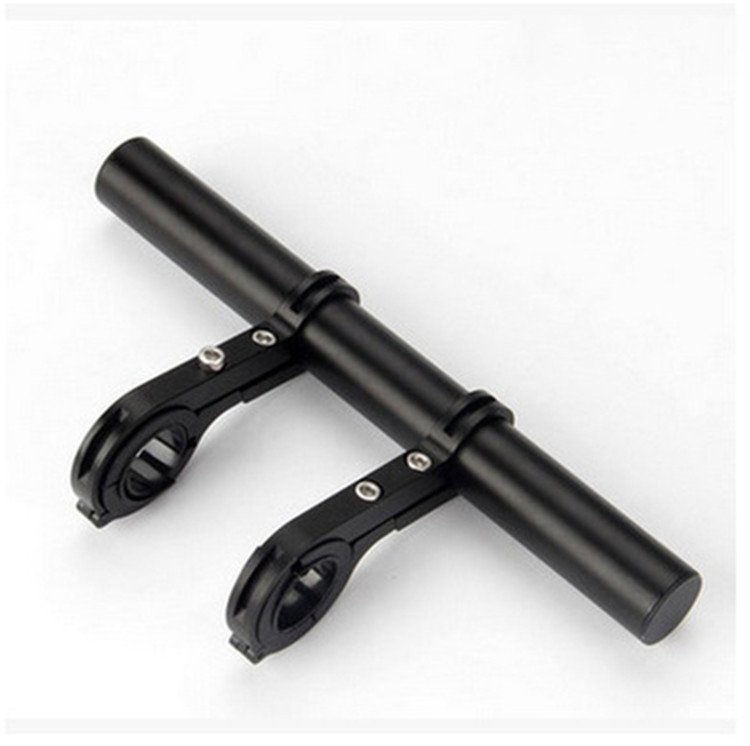 Prelungitor de ghidon din aluminiu, negru, cu suport dublu, 20cm