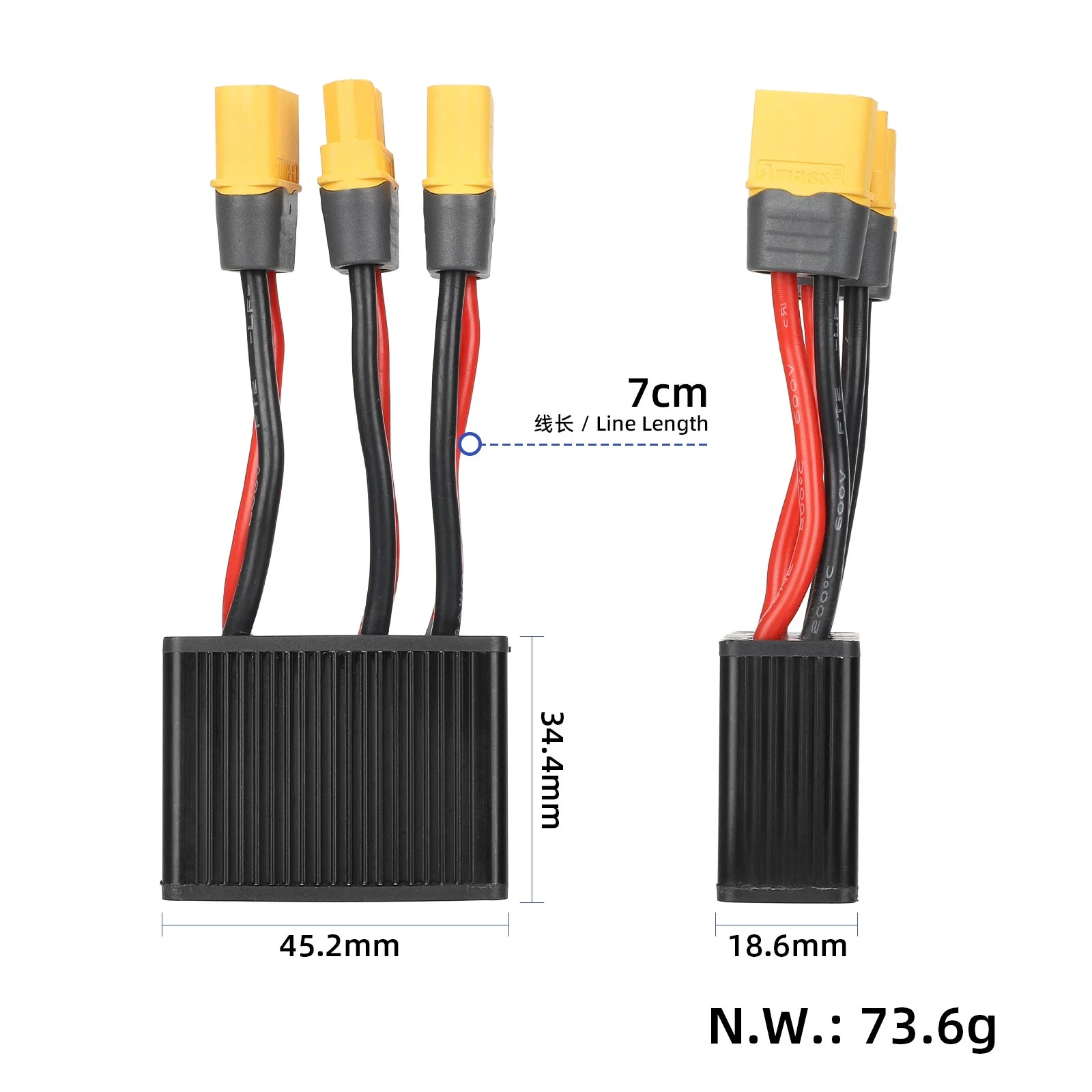 Convertor de descărcare pentru două baterii, 10-100V, 30A, cu ștecher XT60