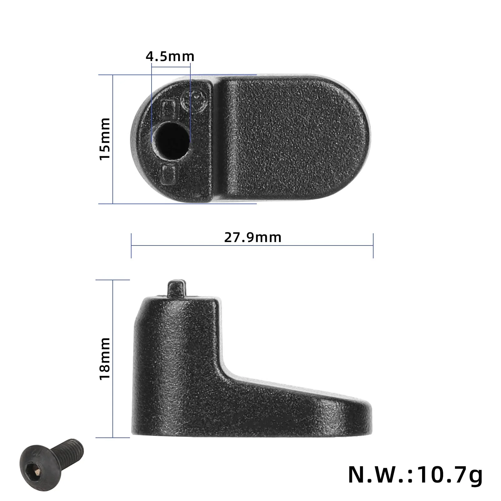 Cârlig metalic negru pentru aripă spate, pentru Xiaomi Mi 6 Lite