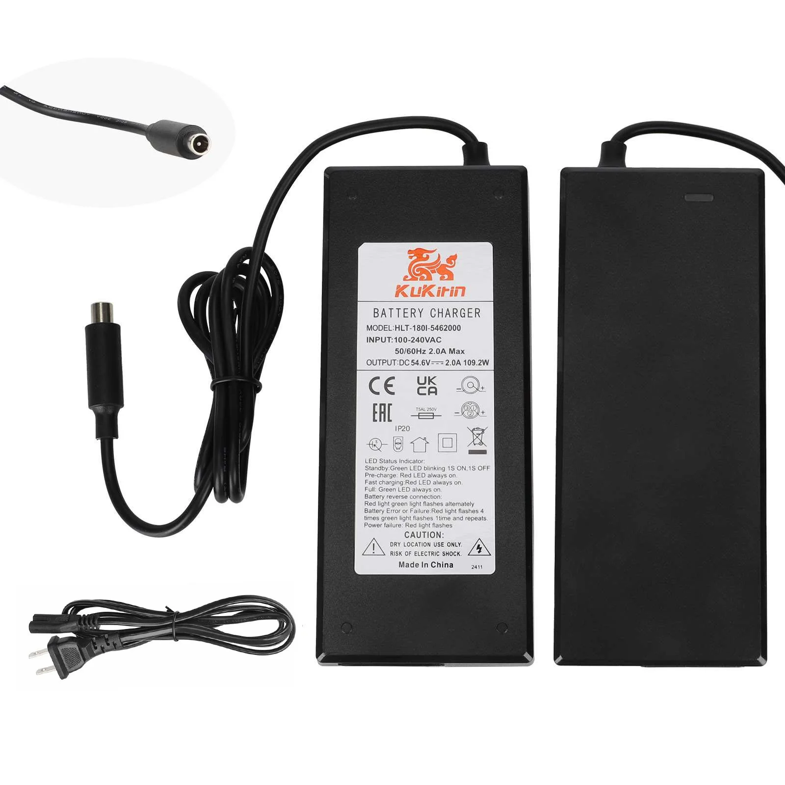 Încărcător 54.6V2A cu cap Xiaomi, standard US, pentru Kukirin G2 Pro și G2 Max