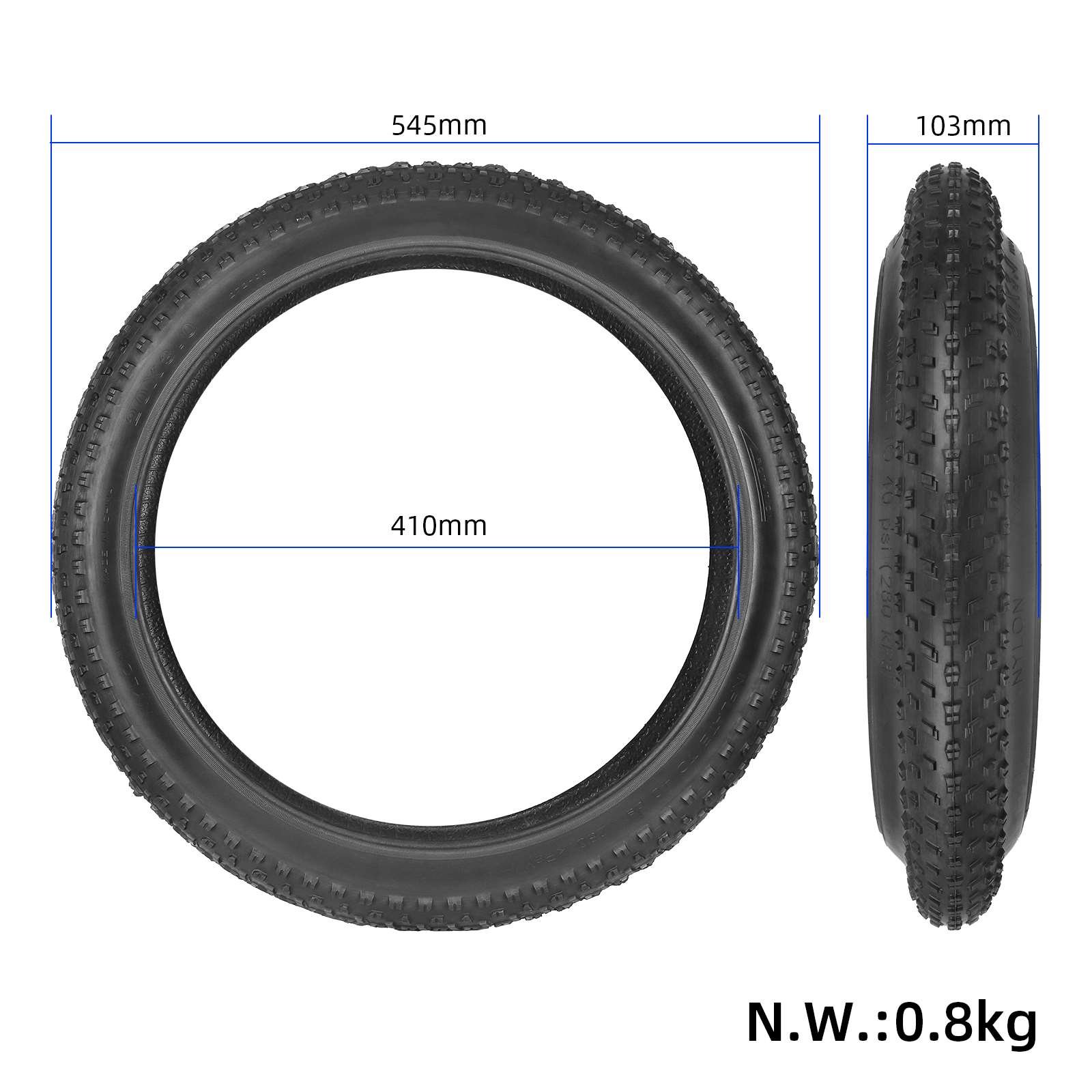 Anvelopă exterioară 20*3.0, tip fat, Wanda