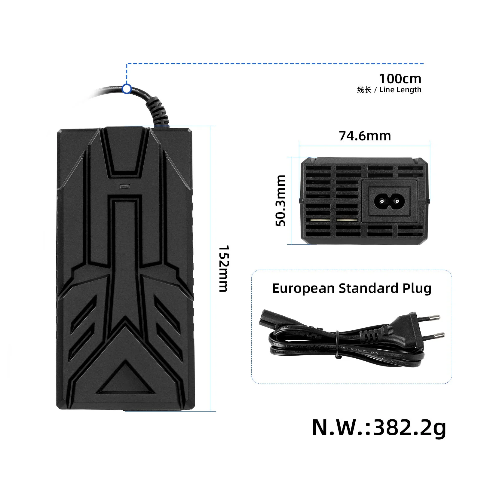 Încărcător 53.5V 2A cu ventilator și ștecher EU, pentru NIU KQi Air, KQi3, KQi3 Pro, Ulip
