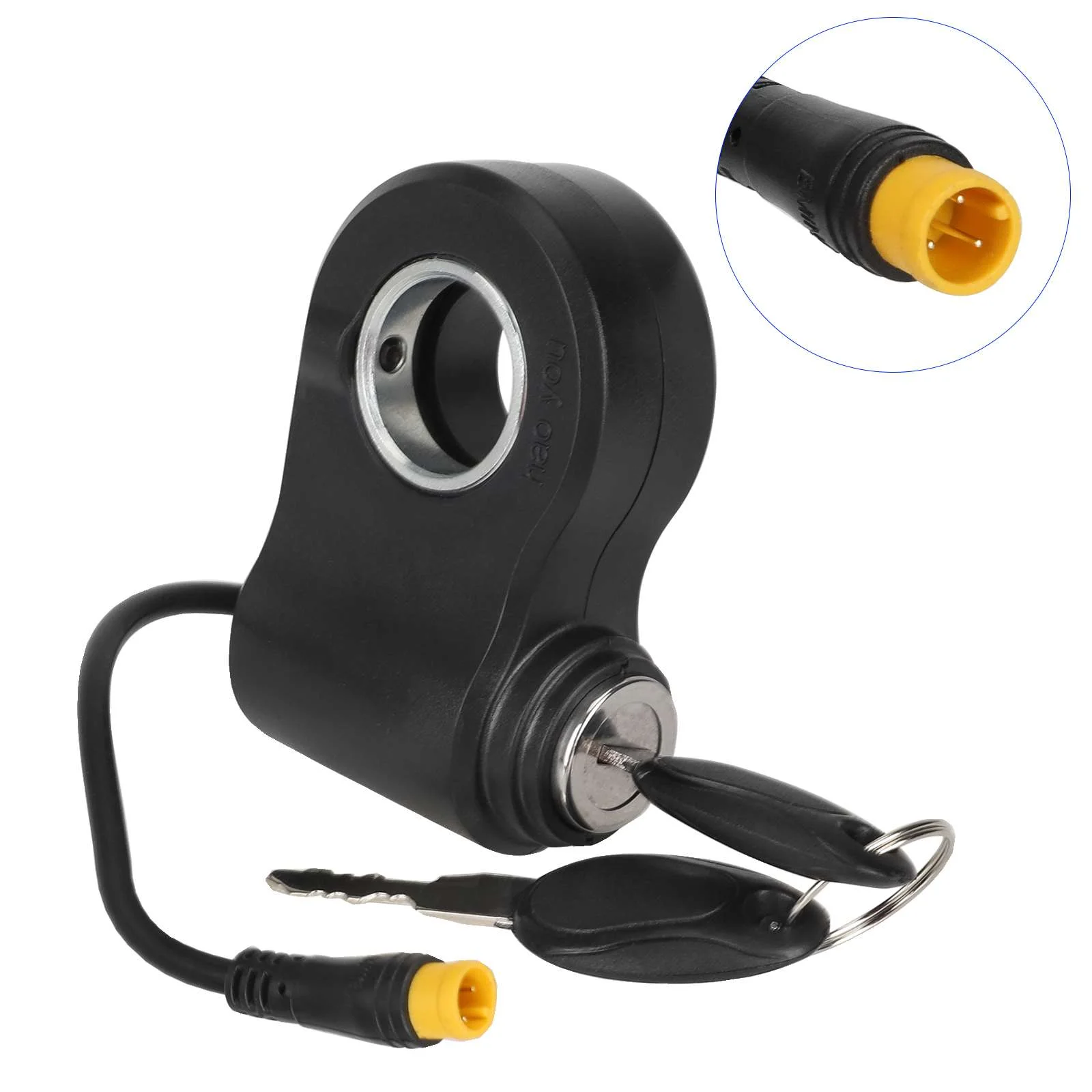 Încuietoare electrică originală cu 3 pini și terminal galben, pentru Kukirin G2 Pro/G2 Max