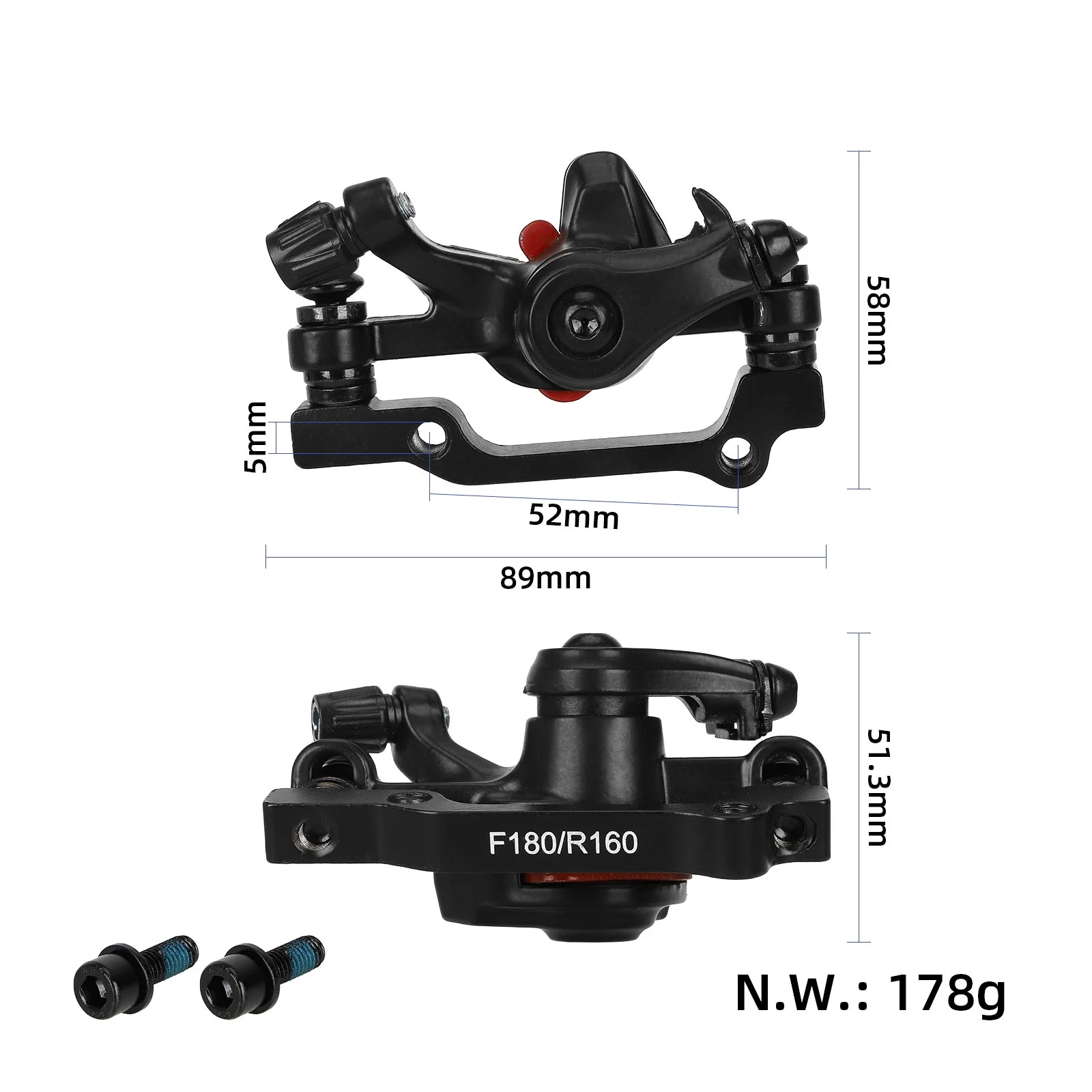 Etrier de frână negru F180/R160 pentru trotinetă electrică