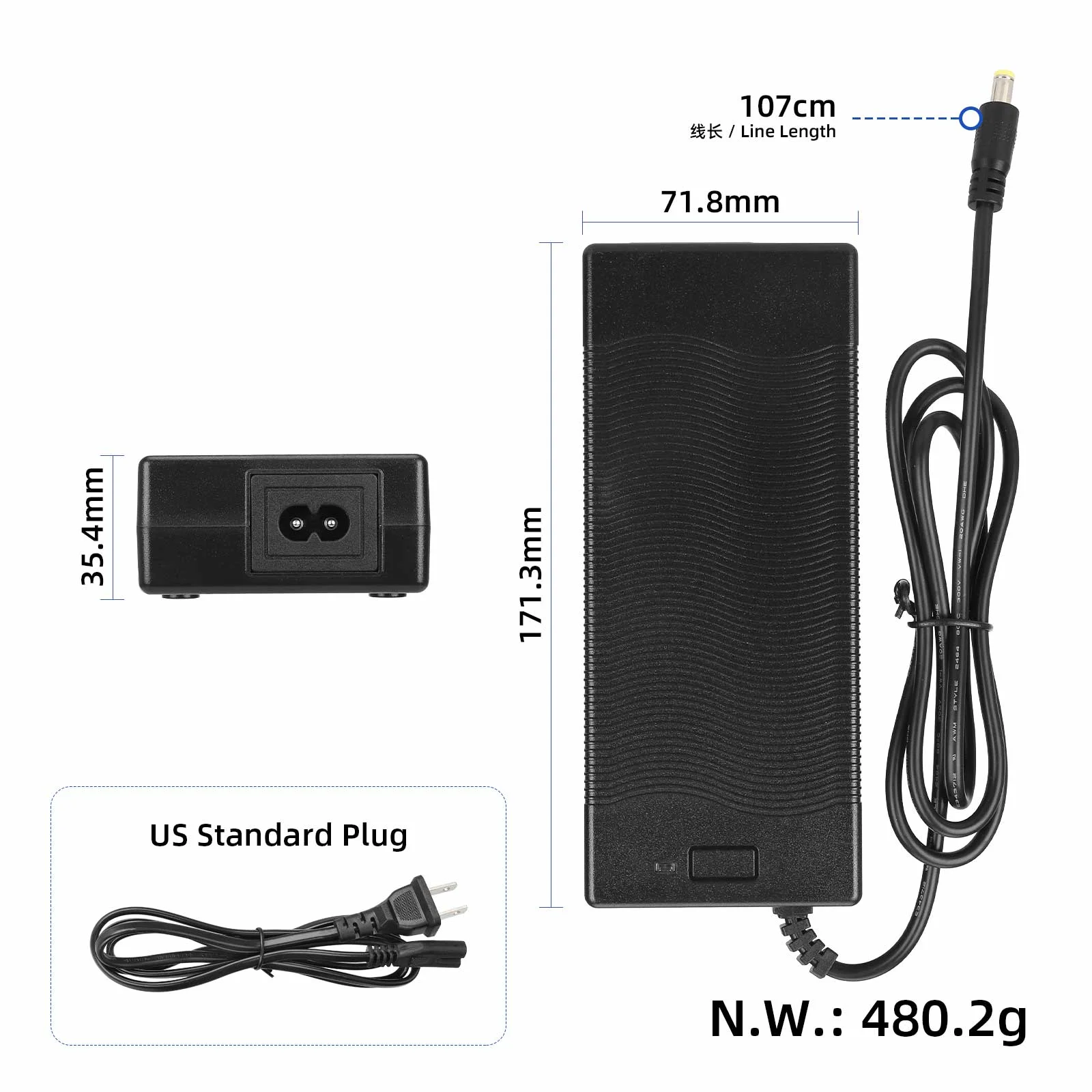 Încărcător original 58.8V 2A, mufă DC2.1, standard US, pentru Kukirin G3, Kukirin