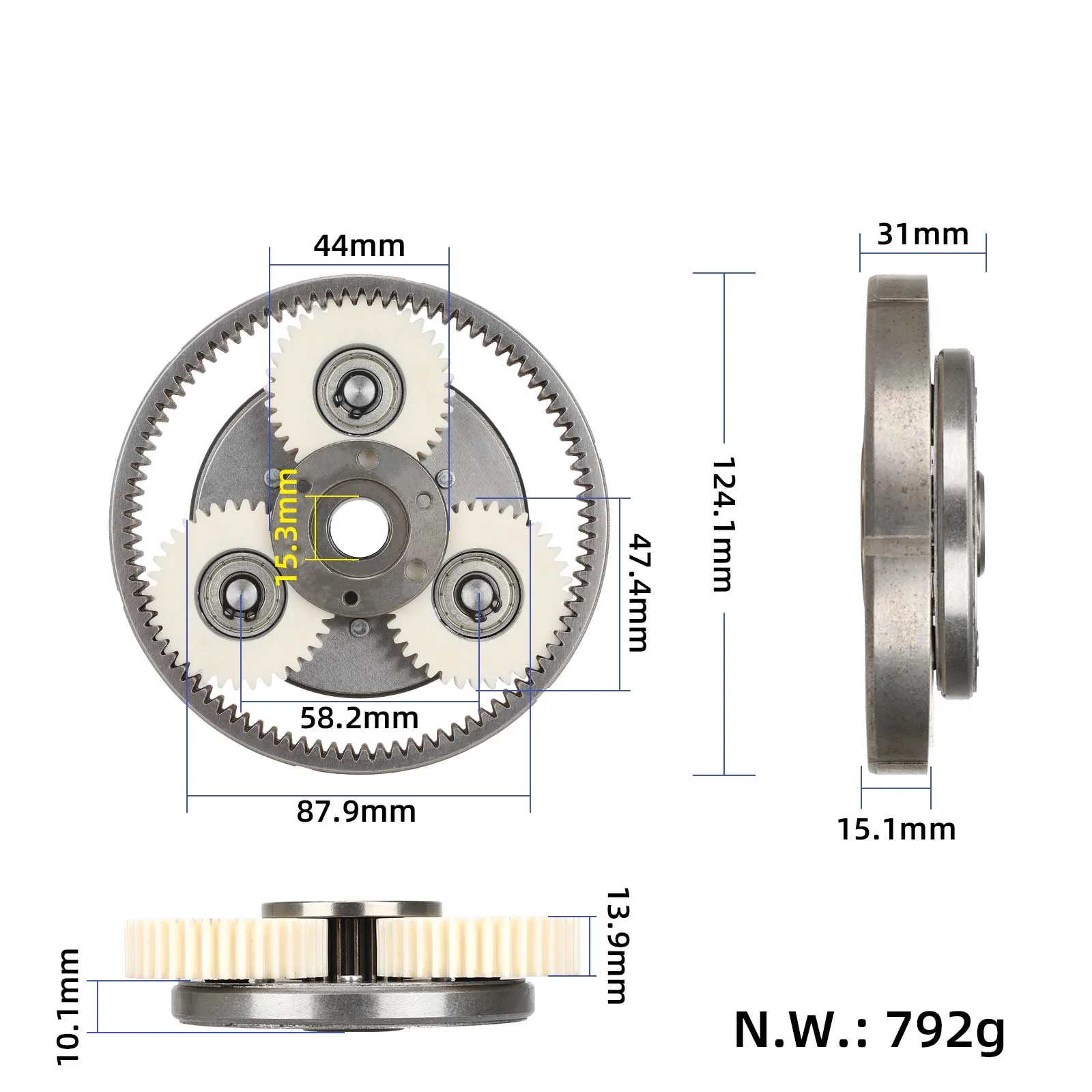 Set roți dințate din nailon 36T cu inel și rulment 608, pentru motor Bafang 500W