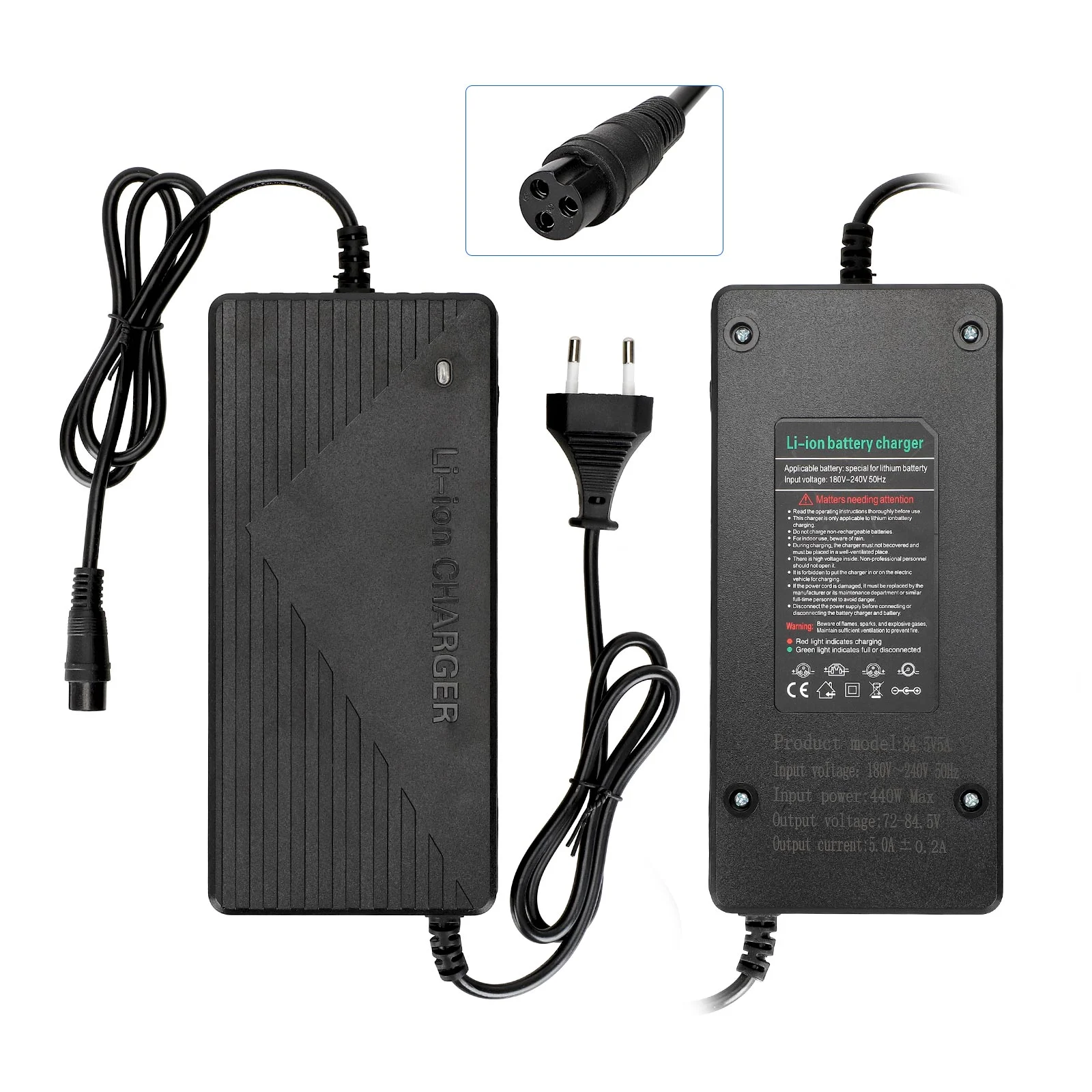 Încărcător 84.5V 5A GX16, ștecher EU, pentru baterii litiu