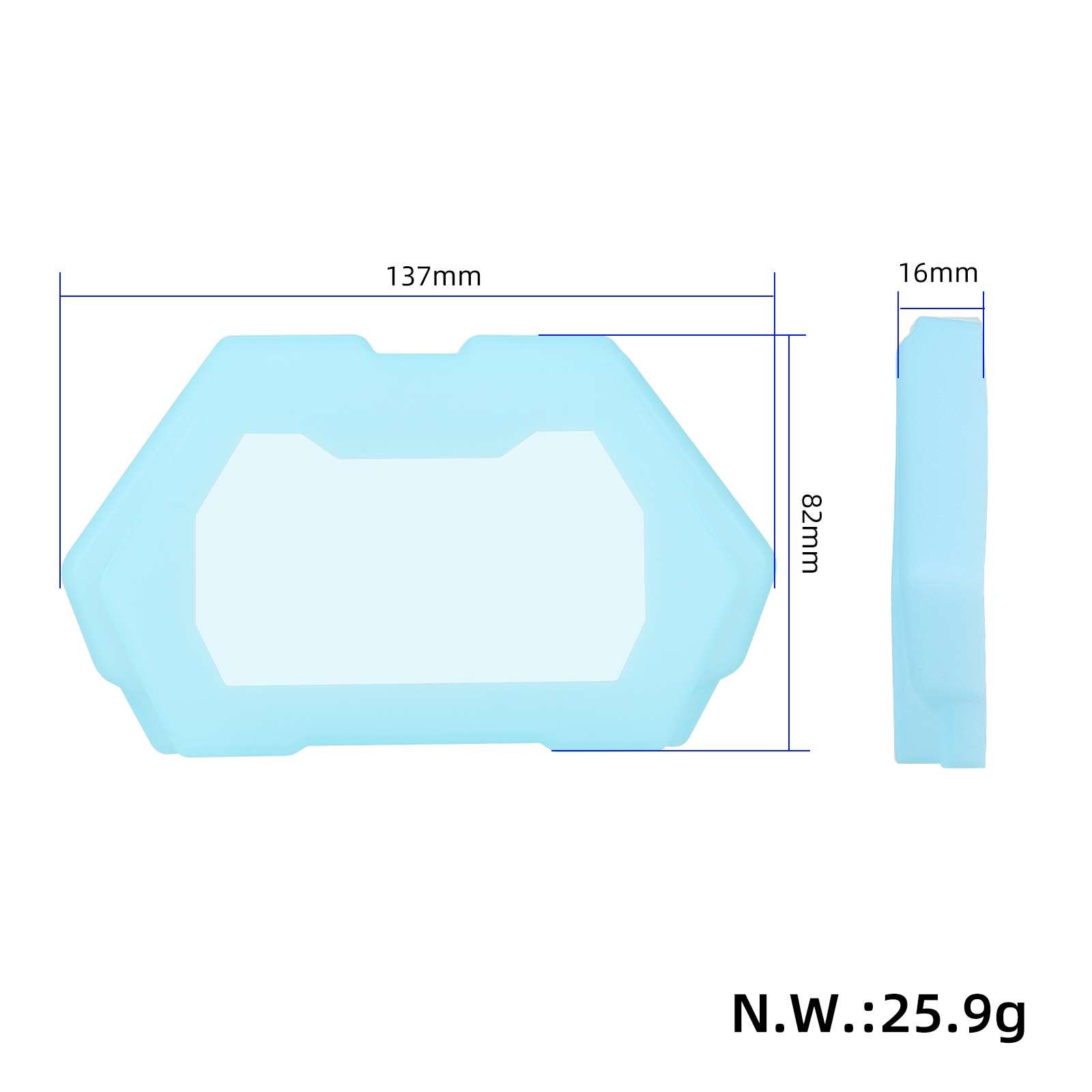 Protecție silicon pentru afișaj, albastră, impermeabilă, pentru Kukirin G2 Pro