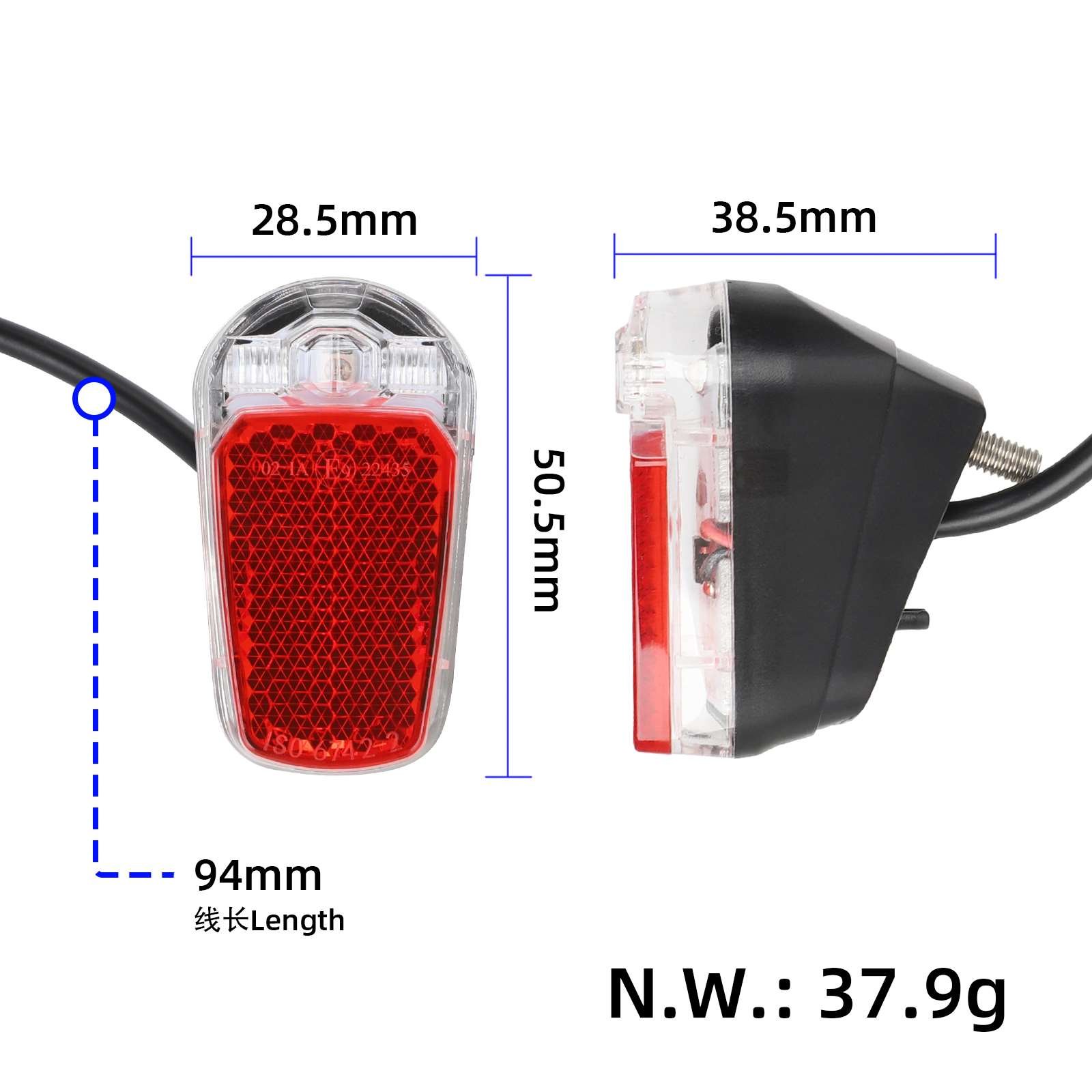 Stop spate original, negru, cu suport și 1 piuliță, pentru DUCAT-Jeep/Pro II, Xiaomi 4
