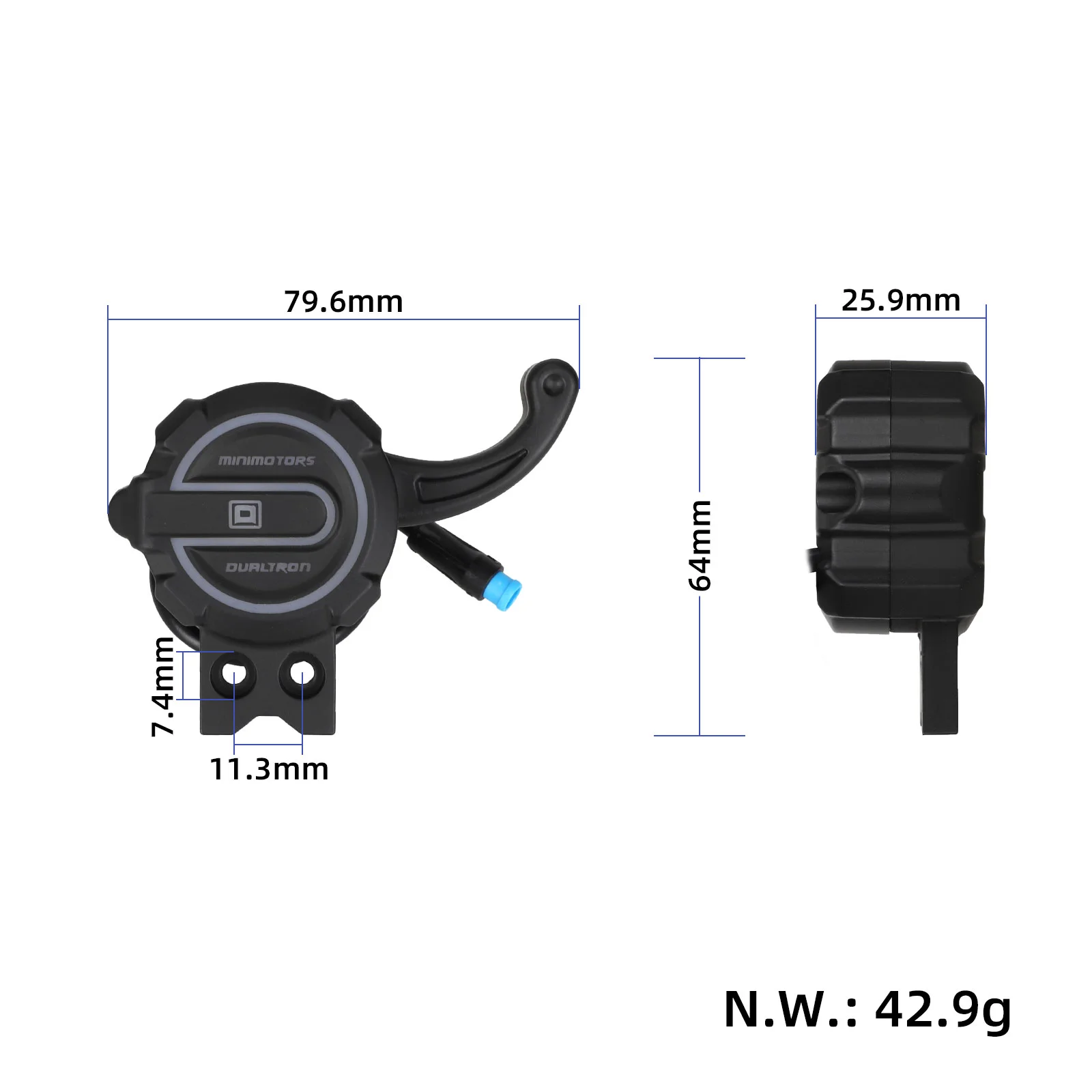 Afișaj EY4 nou, cu accelerație de croazieră și cablu de 1700MM, pentru DUALTRON SPIDER, Minimotors
