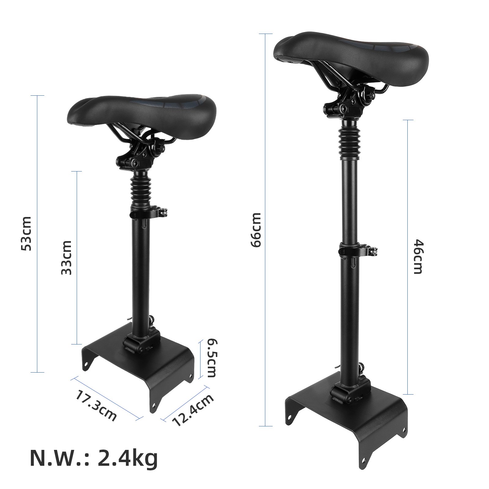 Șa neagră pentru trotinete Segway Ninebot seria F, cu șa mică