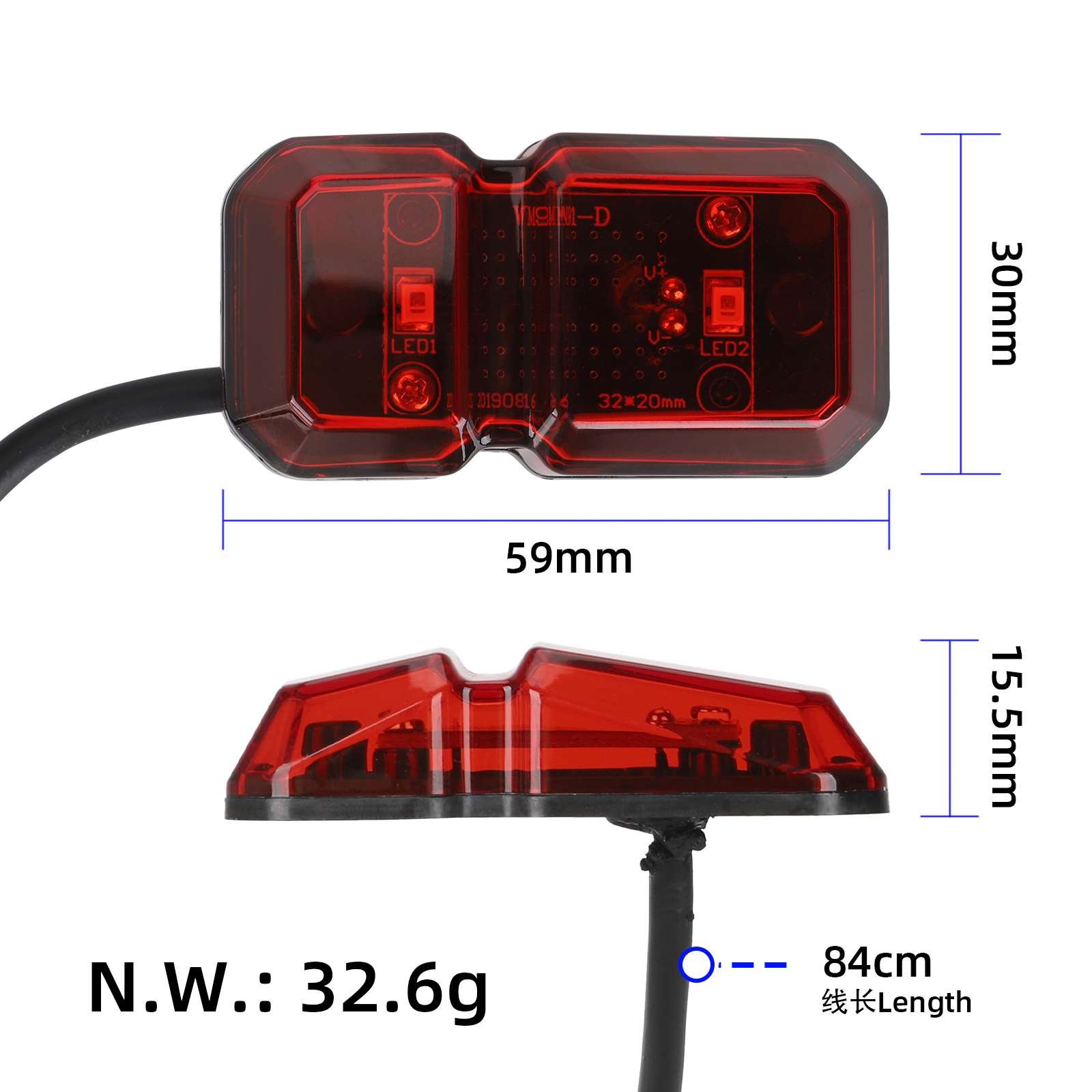 Stop spate LED pentru Aprilia eSR1, din plastic