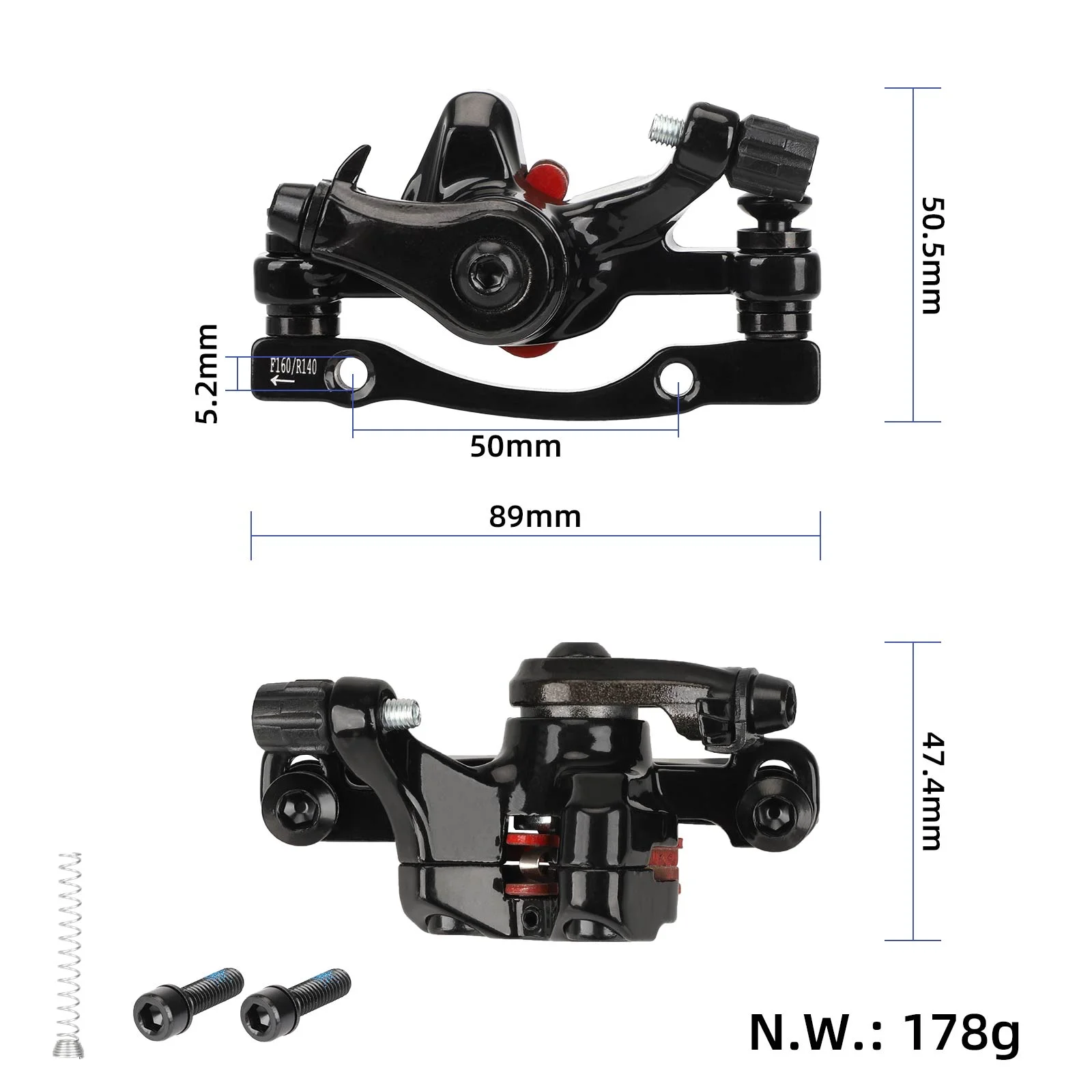 Frână de disc spate neagră pentru Kamikaze K1, K1 Plus