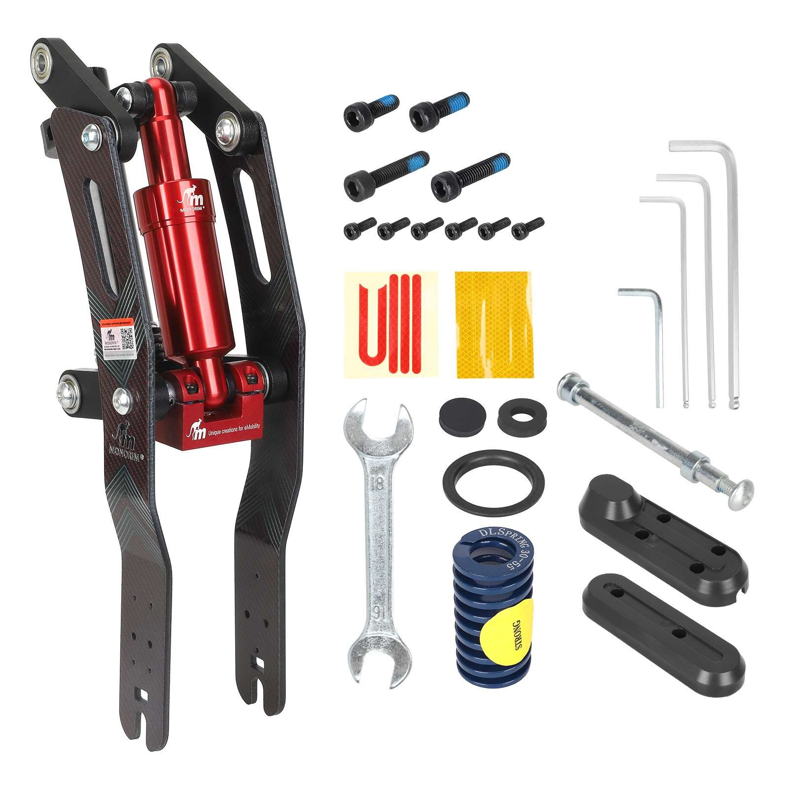Suspensie față neagră cu roșu pentru Segway F20, F25, F30, Monorim