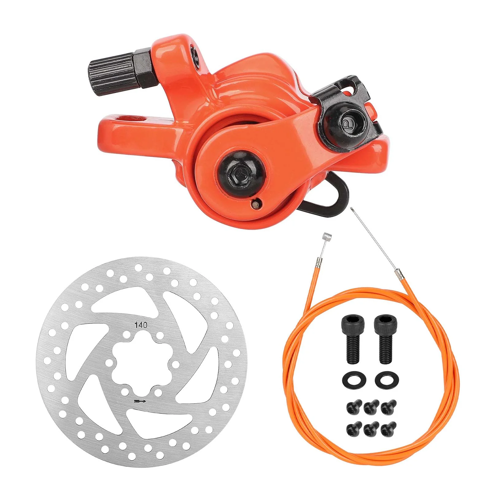 Set frână disc portocalie 140mm cu 6 găuri și cablu 198 cm, pentru Xiaomi Mijia M365