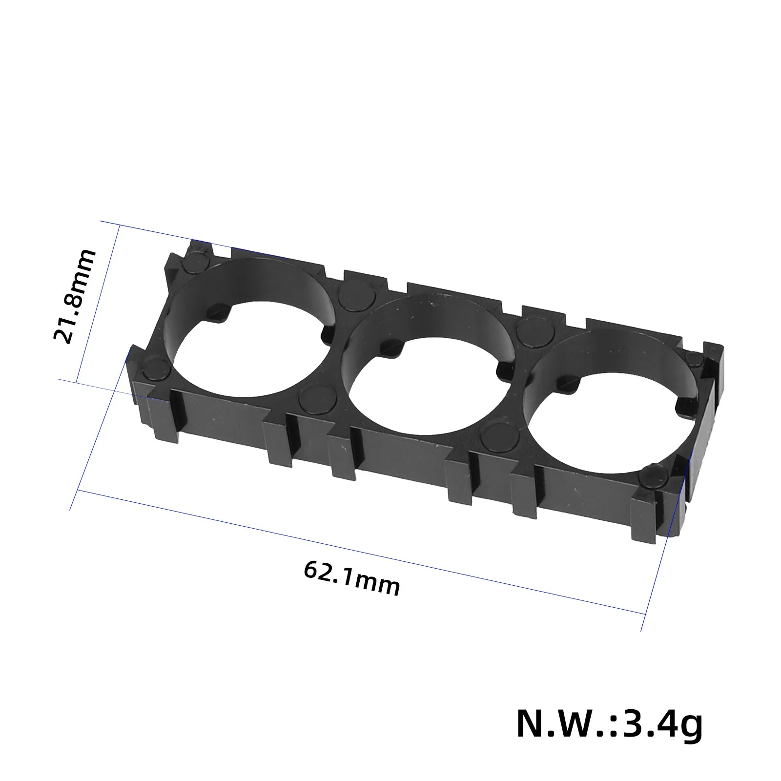 Suport pentru baterii 18650, 1*3P, diametru gaură 18.4mm