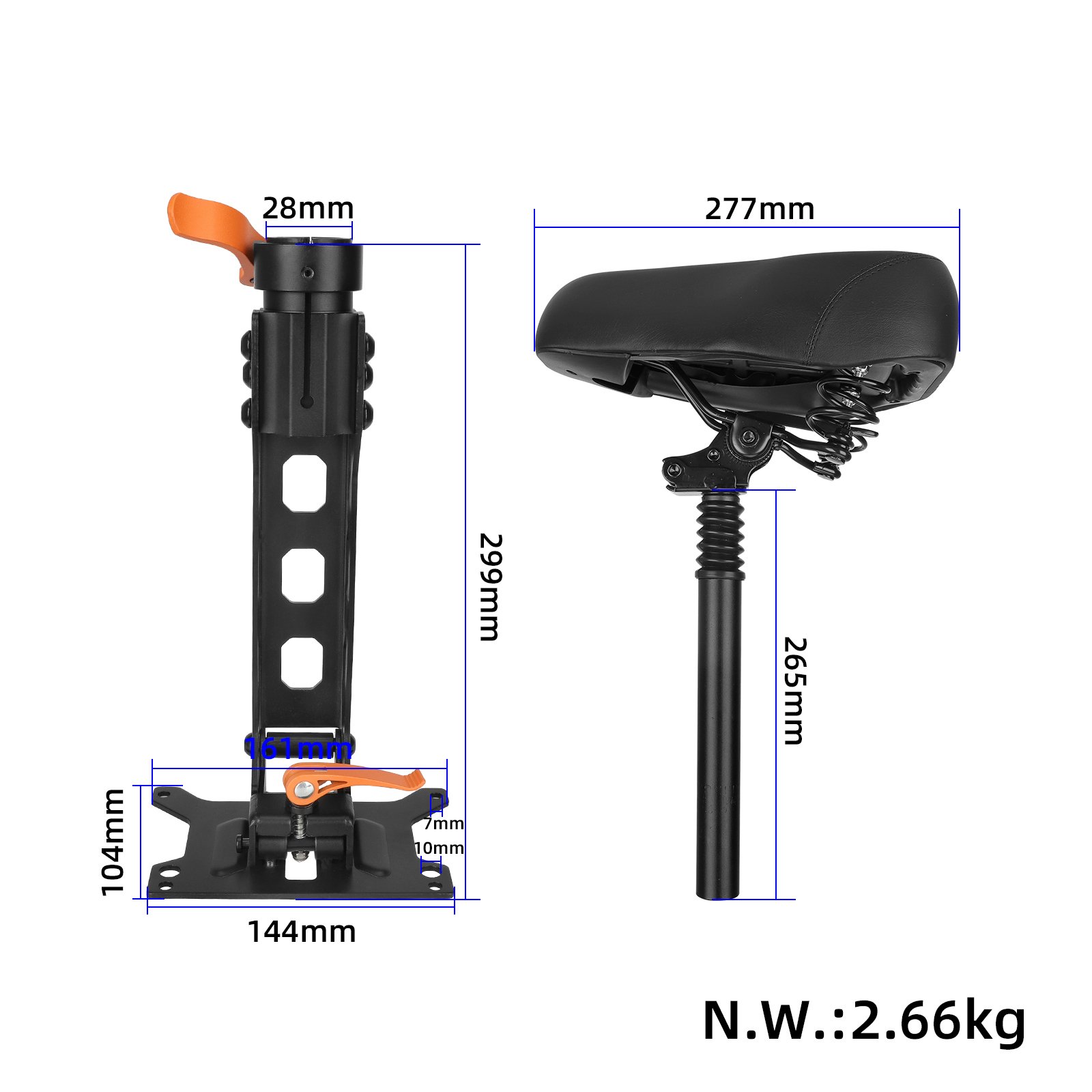 Scaun cu pernă mare, pliabil, pentru Kukirin G2 Pro DB
