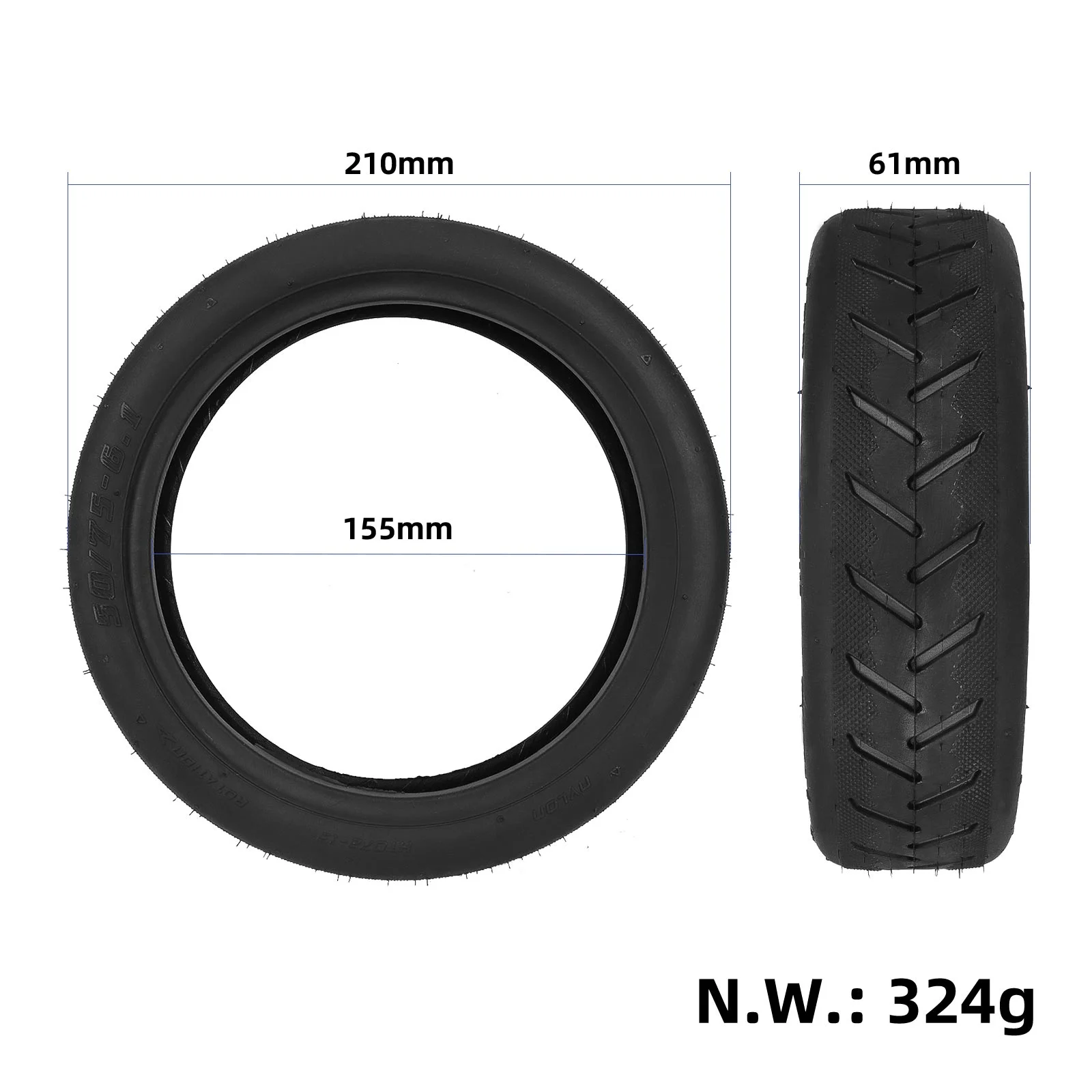 Anvelopă exterioară 50/75-6.1 HT072, pentru Xiaomi Mijia M365 Pro și Pro2, HD