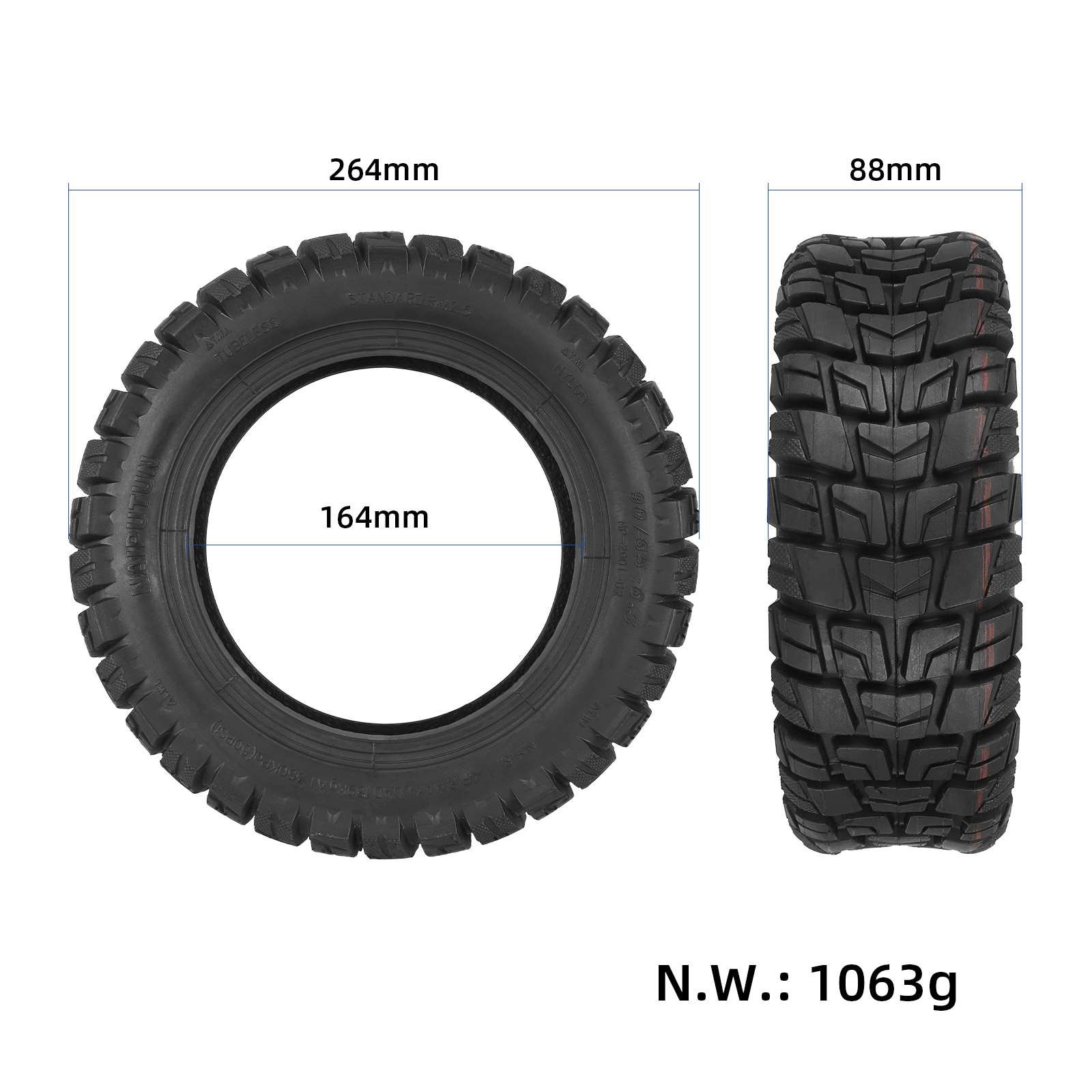 Anvelopă tubeless off-road 90/65-6.5 pentru Ninebot Pro Mini Speedway Ultra, Naiputun