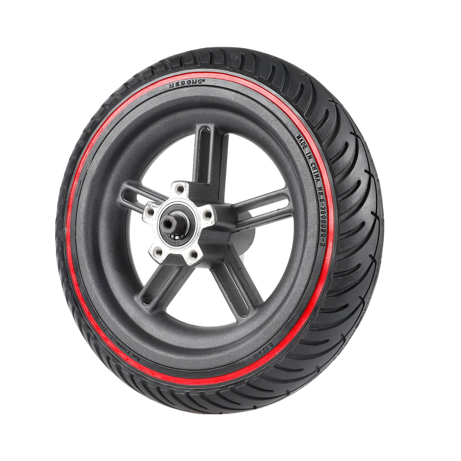 Anvelopă plină 8.5 inch cu cerc roșu și janta Pro, pentru Xiaomi Pro, Pro2