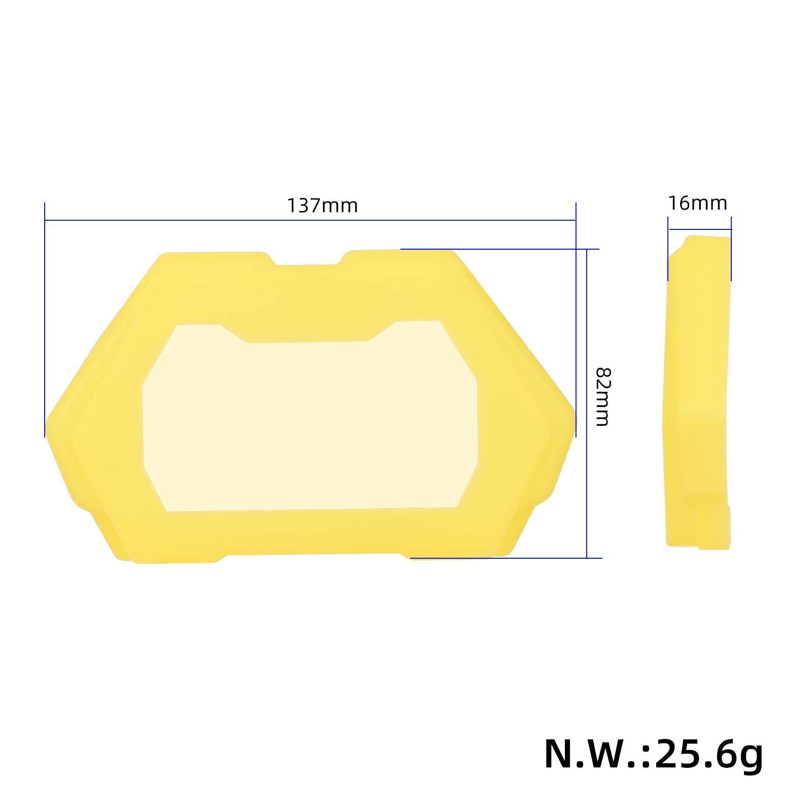 Husă pentru afișaj/bord din silicon, galbenă, impermeabilă, pentru Kukirin Kugoo G2 Pro