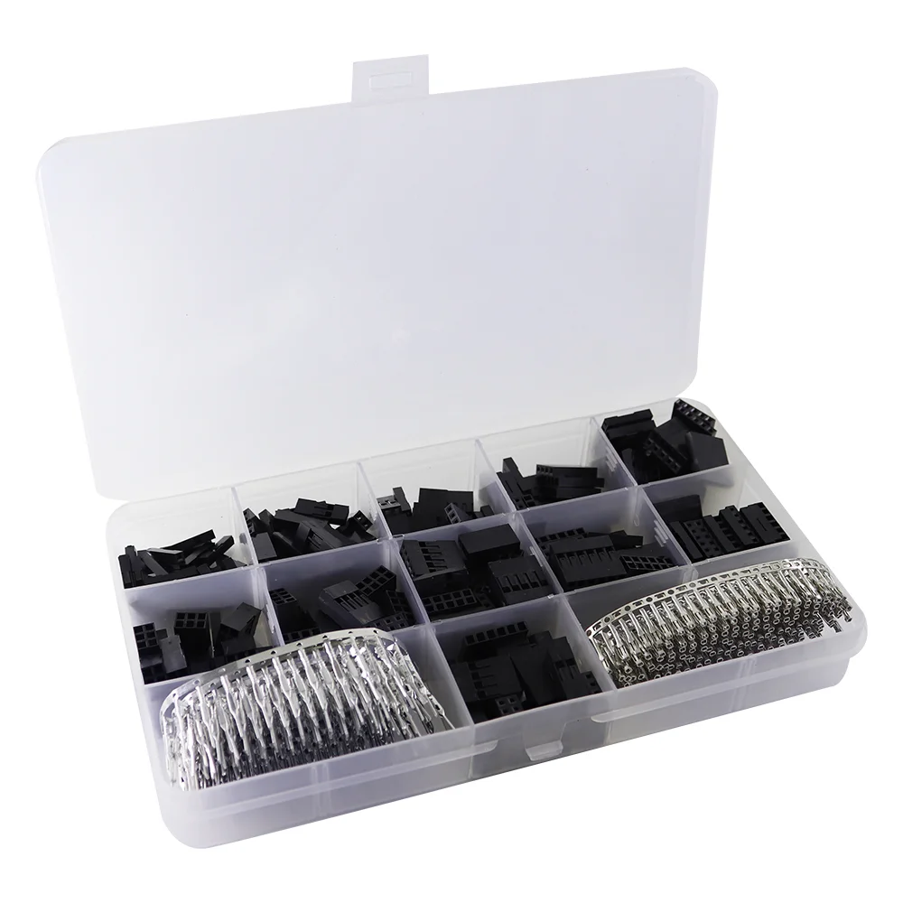 Set conectori dupont 2.54mm, 620 buc., cu pini, carcase și terminale