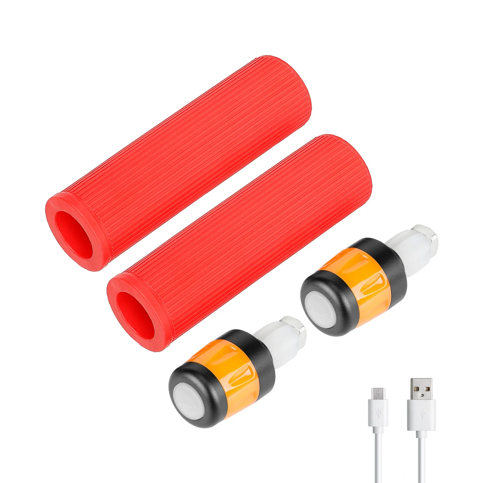Mânere de ghidon cu lumină roșie, încărcare USB, Ulip