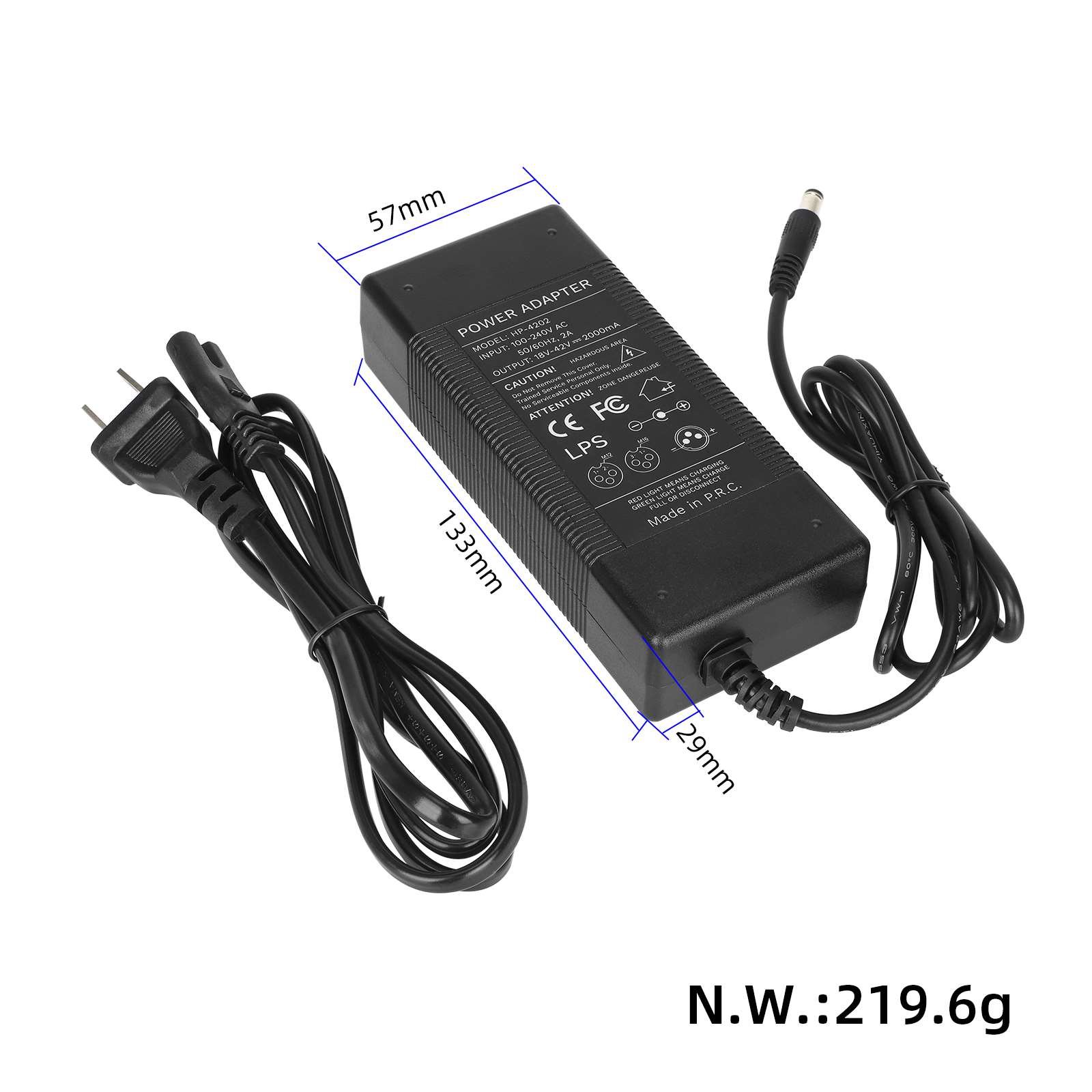 Încărcător 18V~42V 2A, cu cap DC2.1 și ștecher US