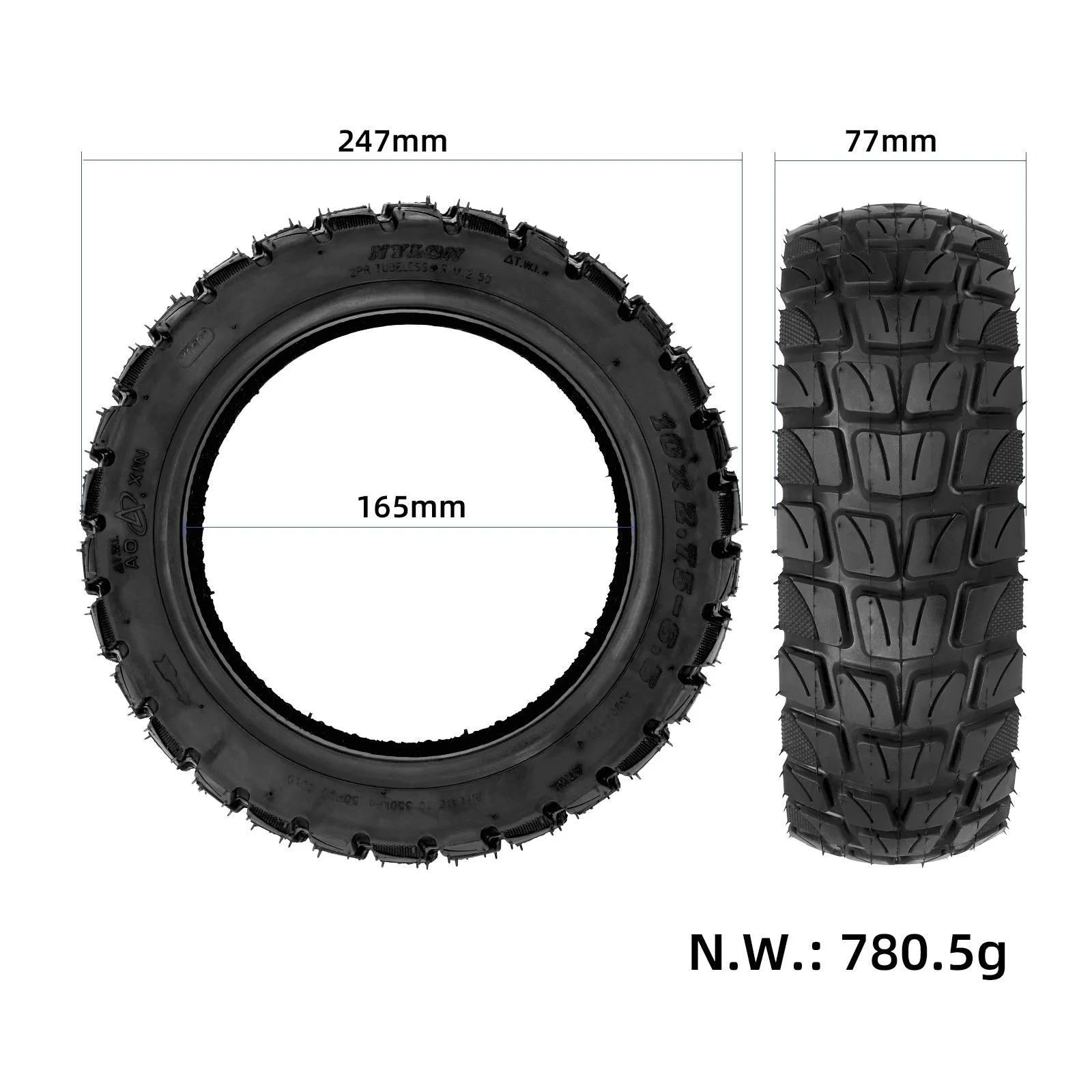 Anvelopă tubeless 10*2.75-6.5, Aoxin