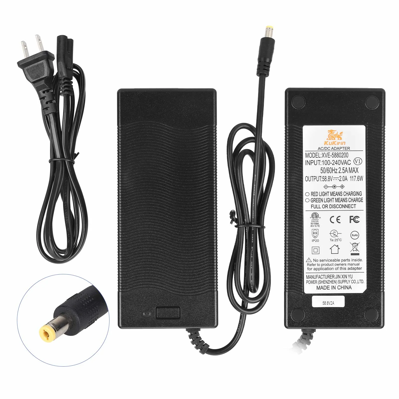 Încărcător original 58.8V 2A, mufă DC2.1, standard US, pentru Kukirin G3, Kukirin