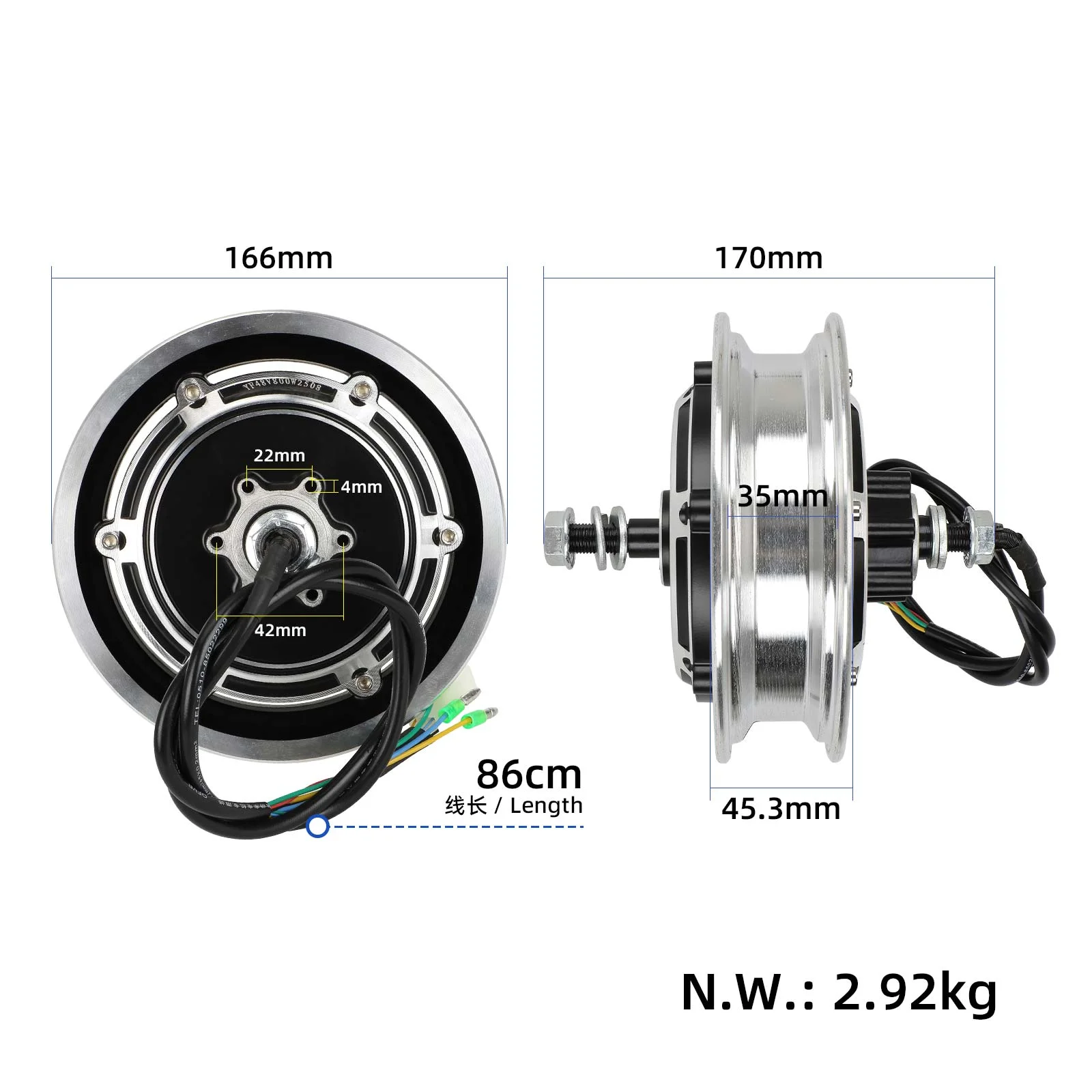 Motor în roată spate 48V 800W, pentru Kugoo M4, Kugoo M4 Pro