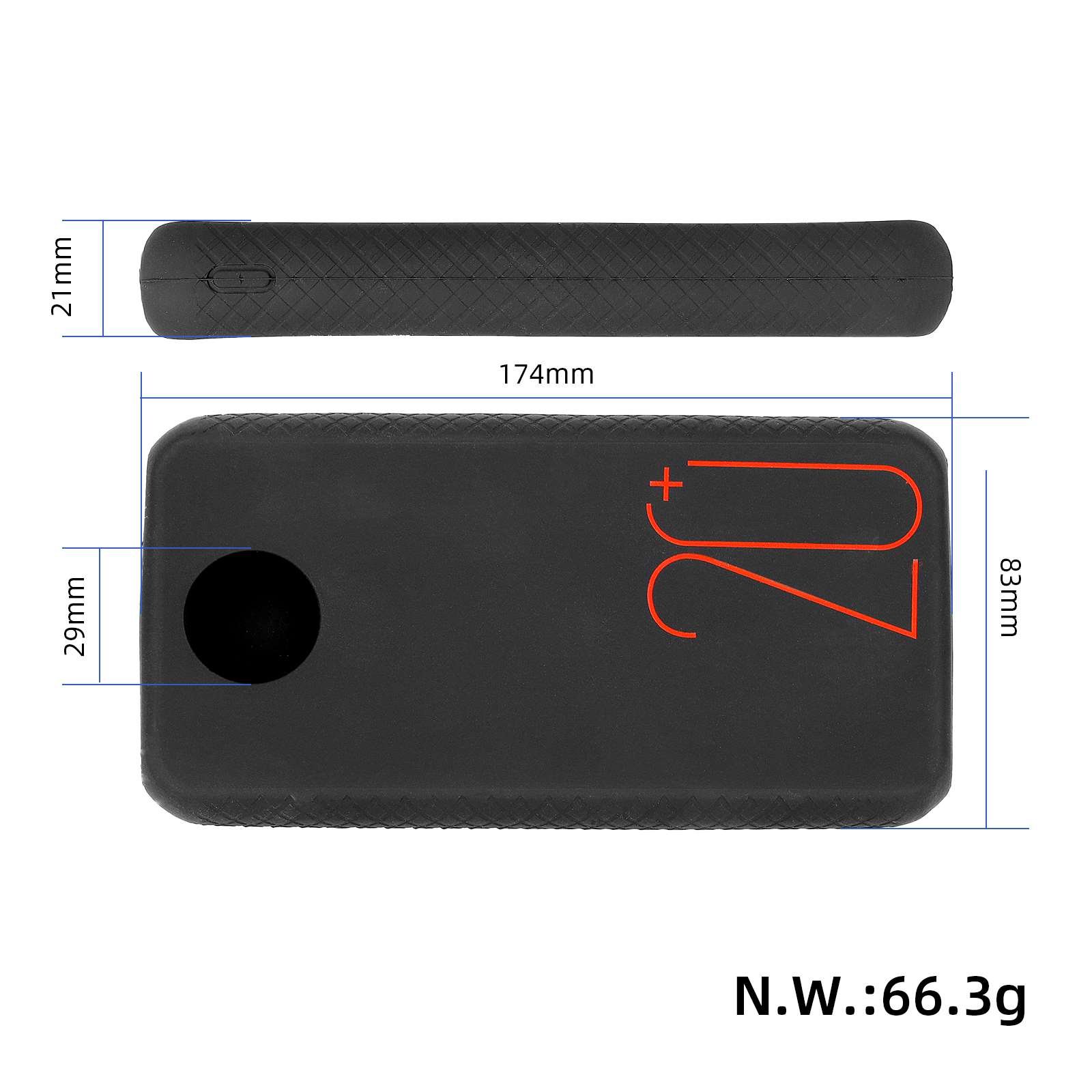 Husă de protecție din silicon, neagră, pentru baterie externă H020/PH020, Romoss