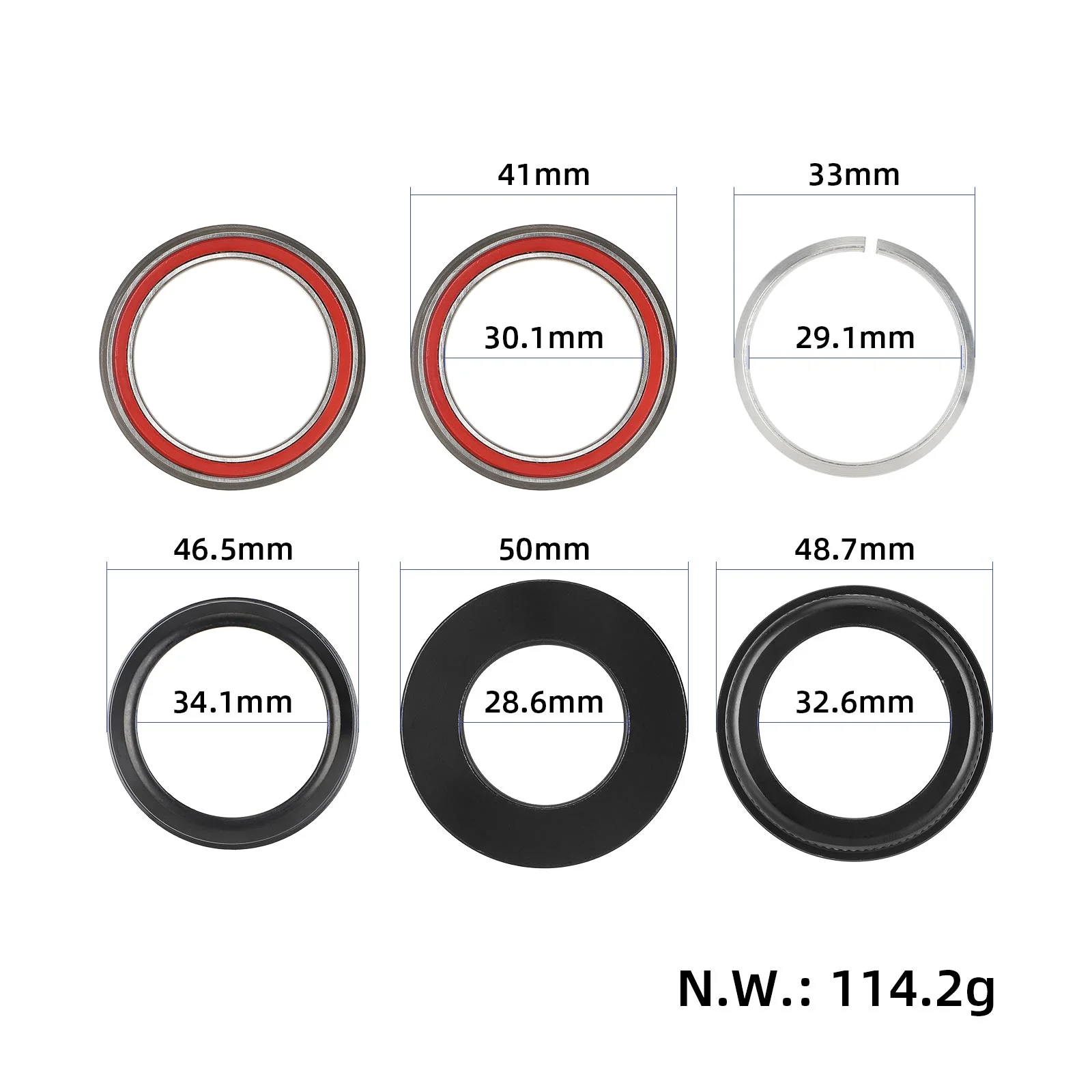 Set rulmenți de direcție, 6 piese, pentru Kukirin S1 Max, Kukirin