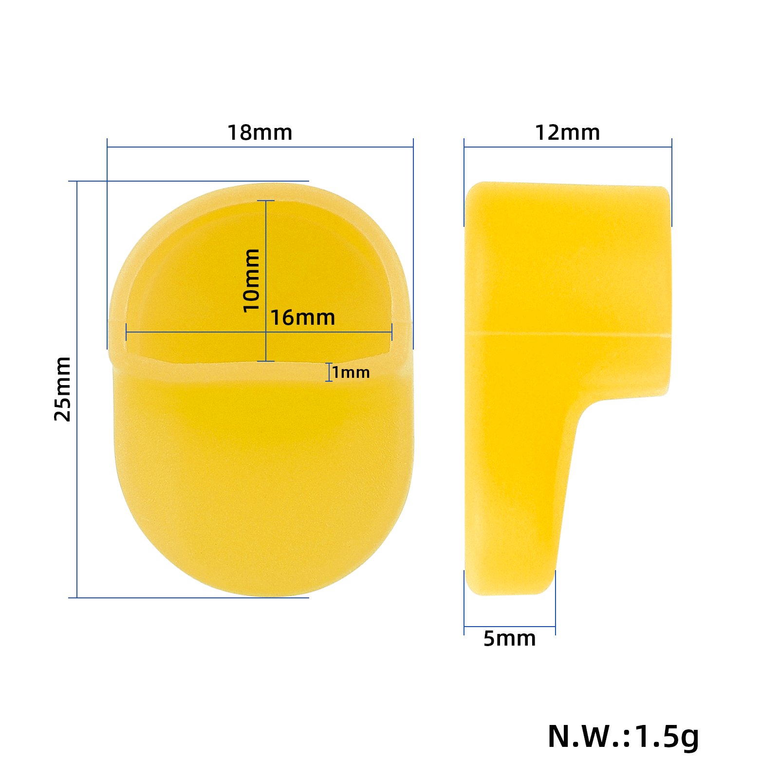 Husă pentru cârlig din silicon, galbenă, pentru M365