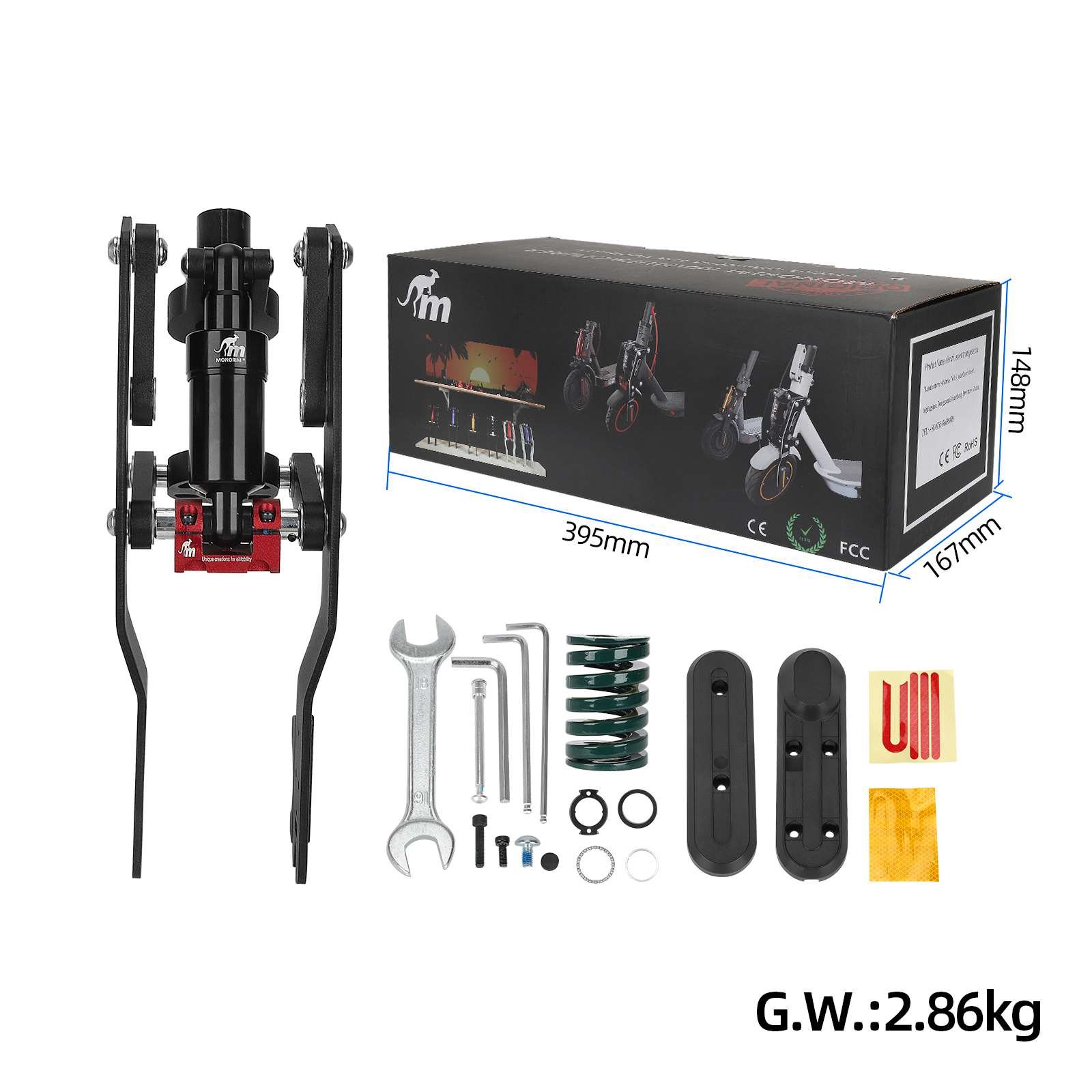 Suspensie față neagră pentru Segway F2, F2 Pro, F2 Plus, Monorim