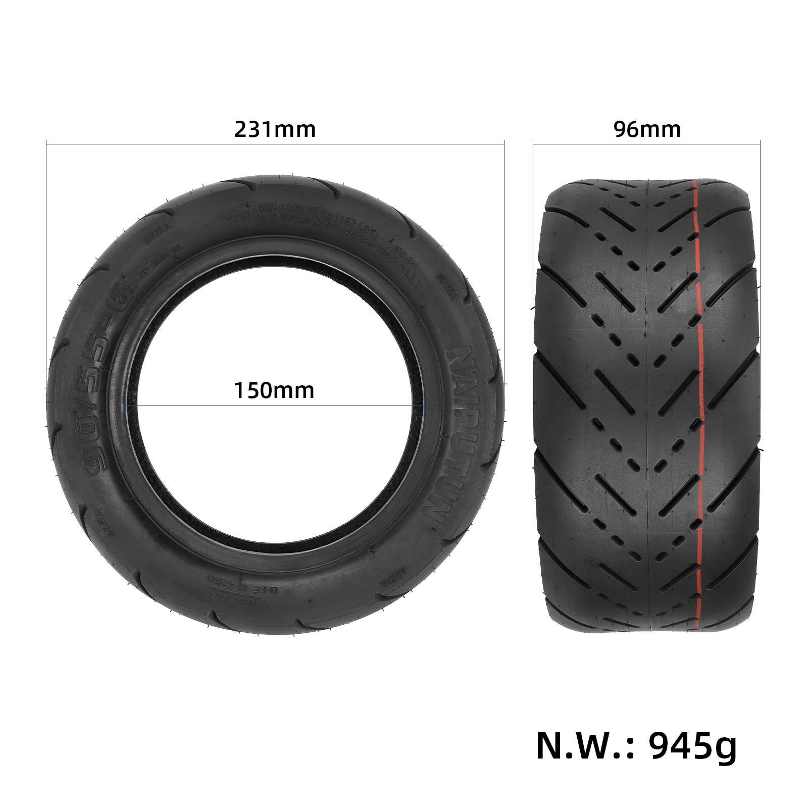 Anvelopă tubeless 90/55-6, Naiputun
