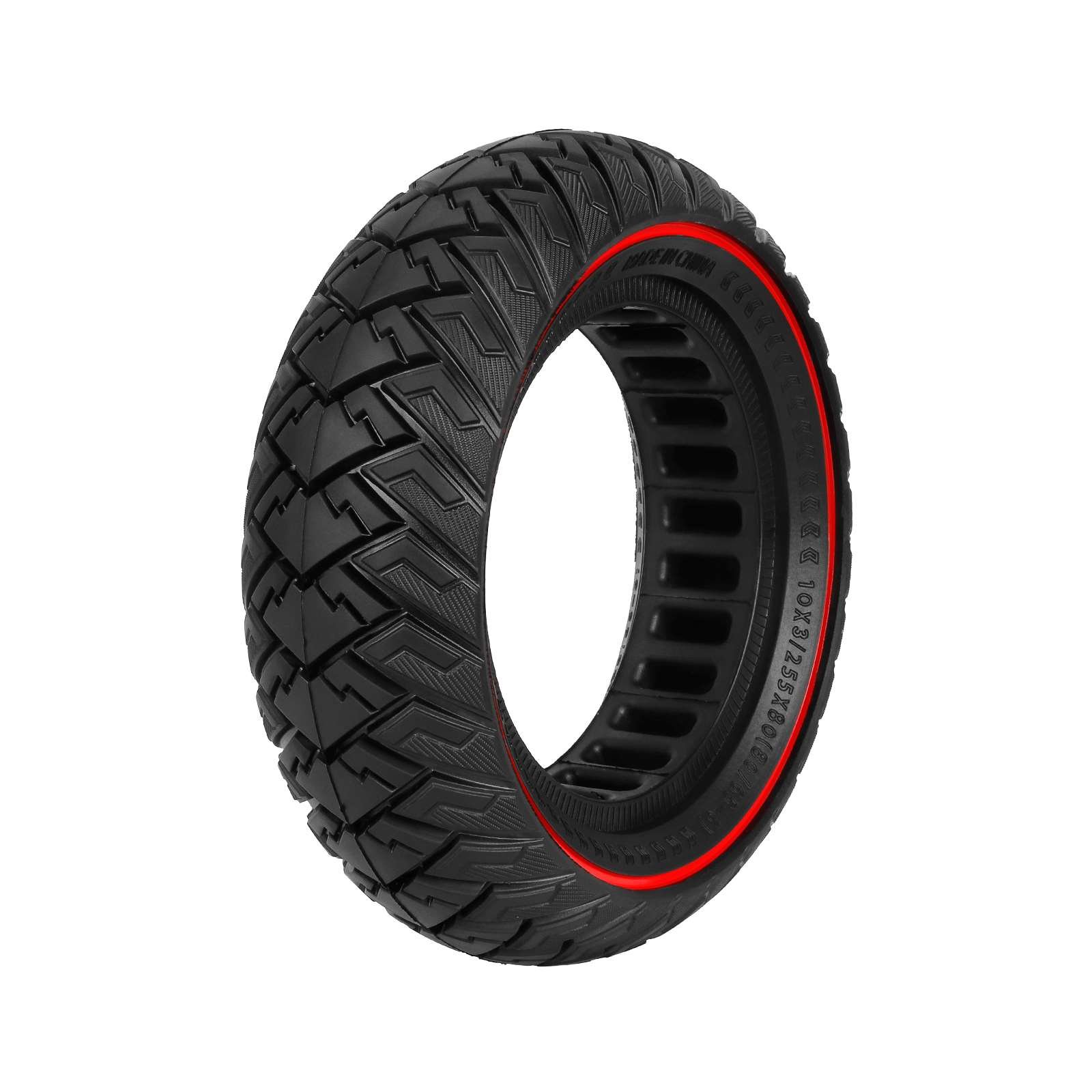 Anvelopă plină off-road 10*3/255*80(80/65-6) cu cerc roșu, Ulip