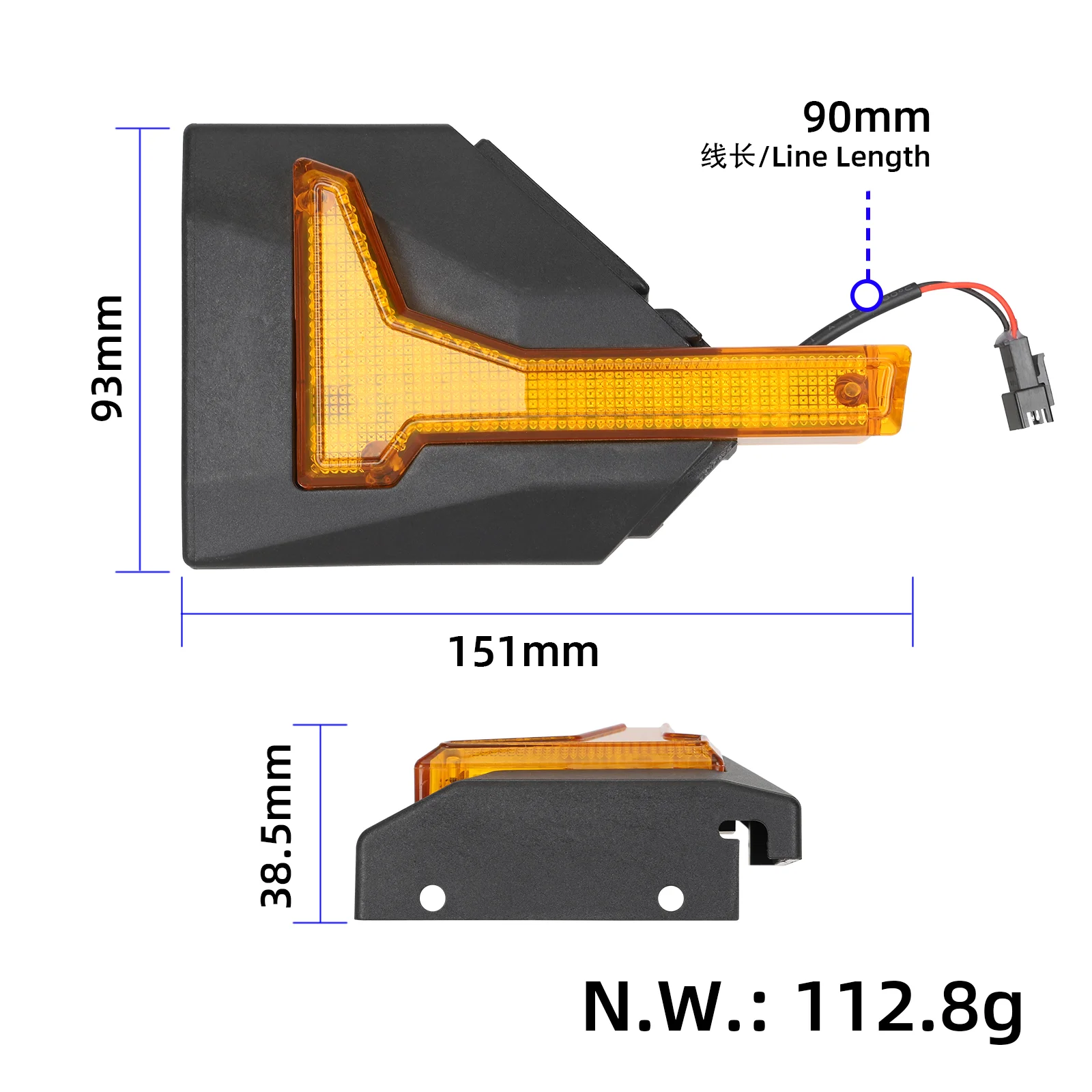 Colț original față-stânga cu lumină pentru Kukirin G4 Pro/G4 Max