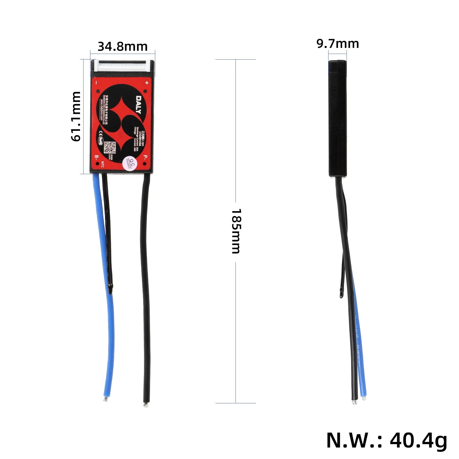 Placă de protecție baterie 13S 48V 20A, cu cablu, Daly