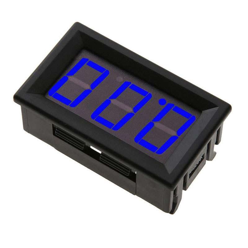 Voltmetru digital de c.c. 0-100V, cu afișaj albastru, cu trei fire
