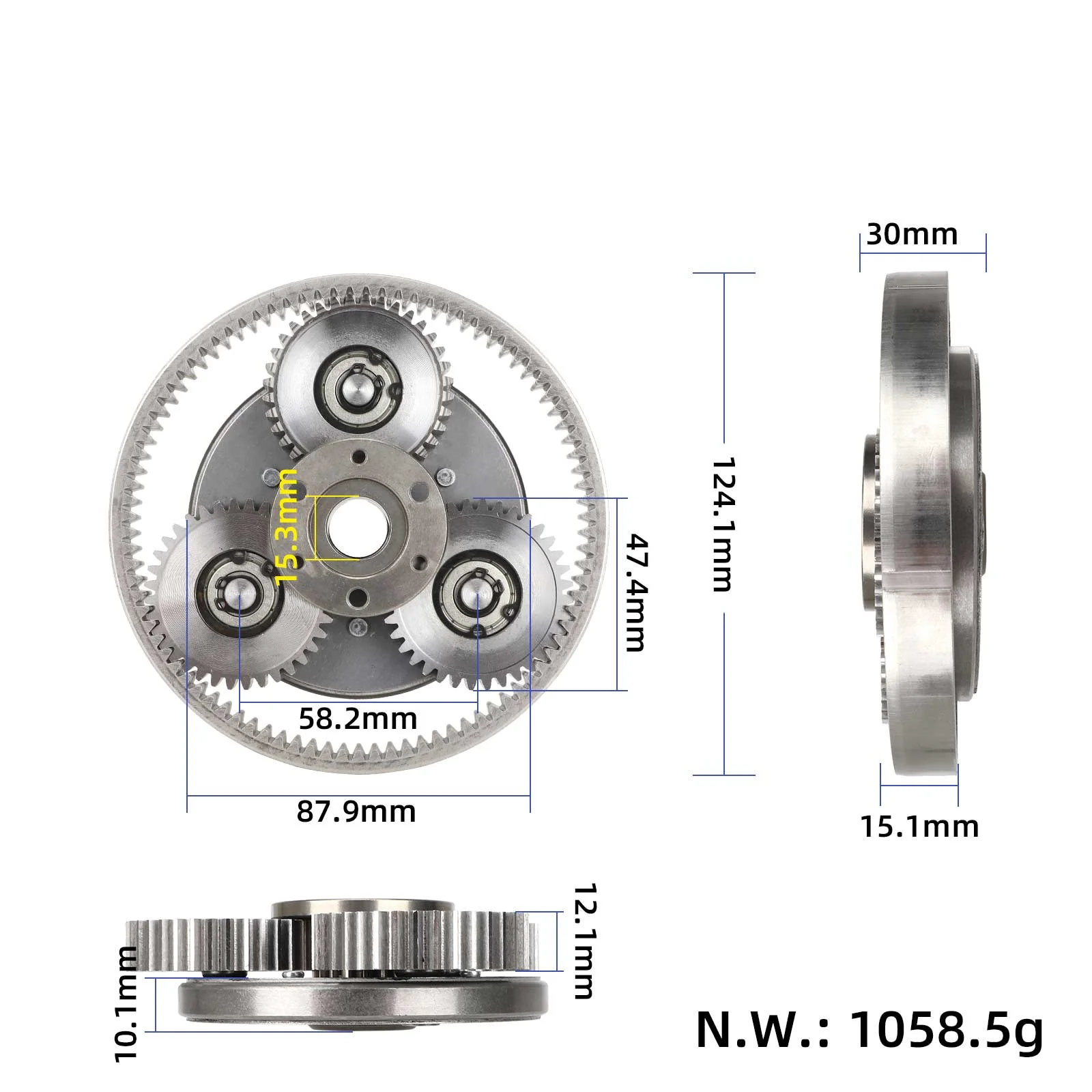 Set de angrenaje din oțel 36T, 6 piese, pentru motor Bafang, 500W