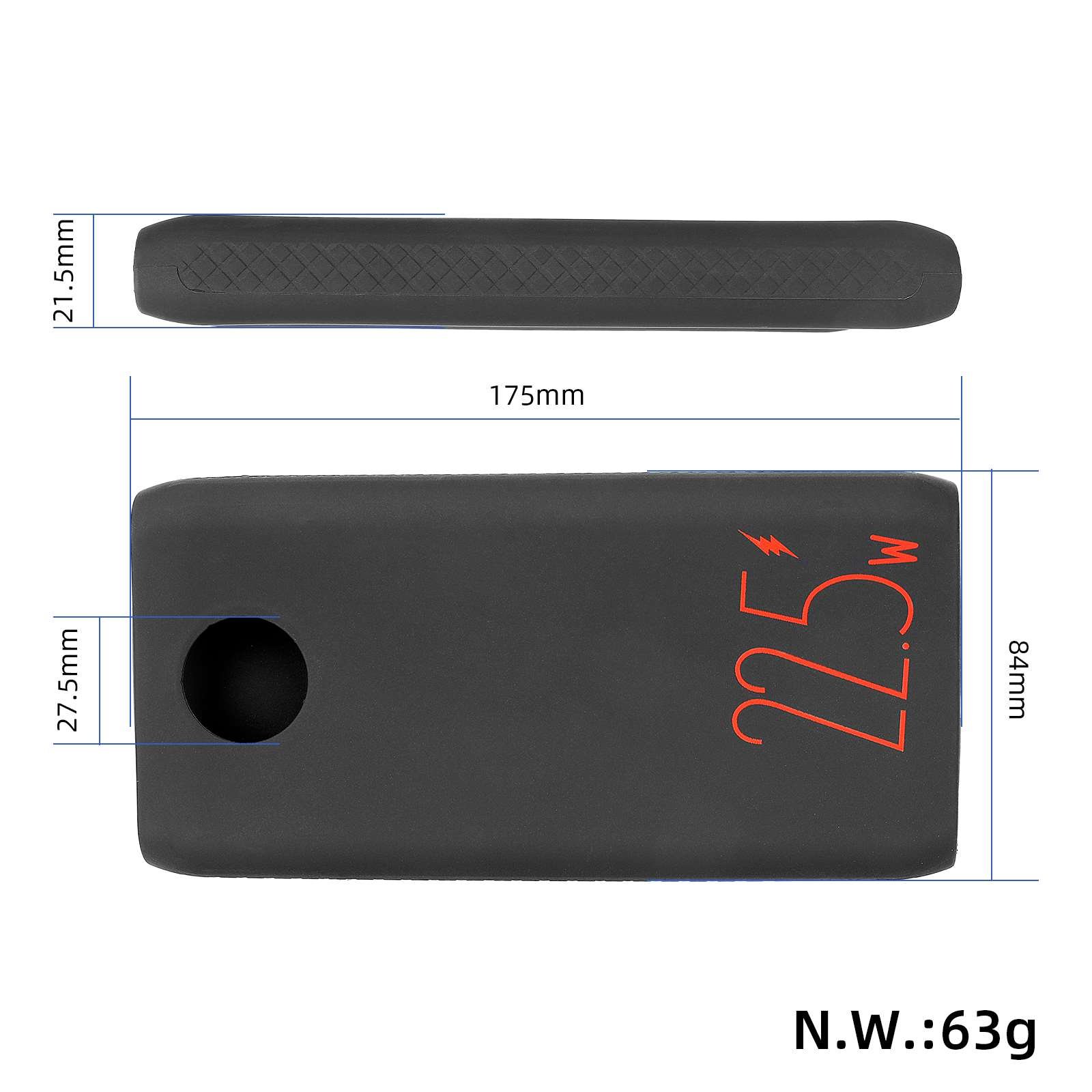Husă de protecție din silicon neagră pentru ROMASS PSW20PF