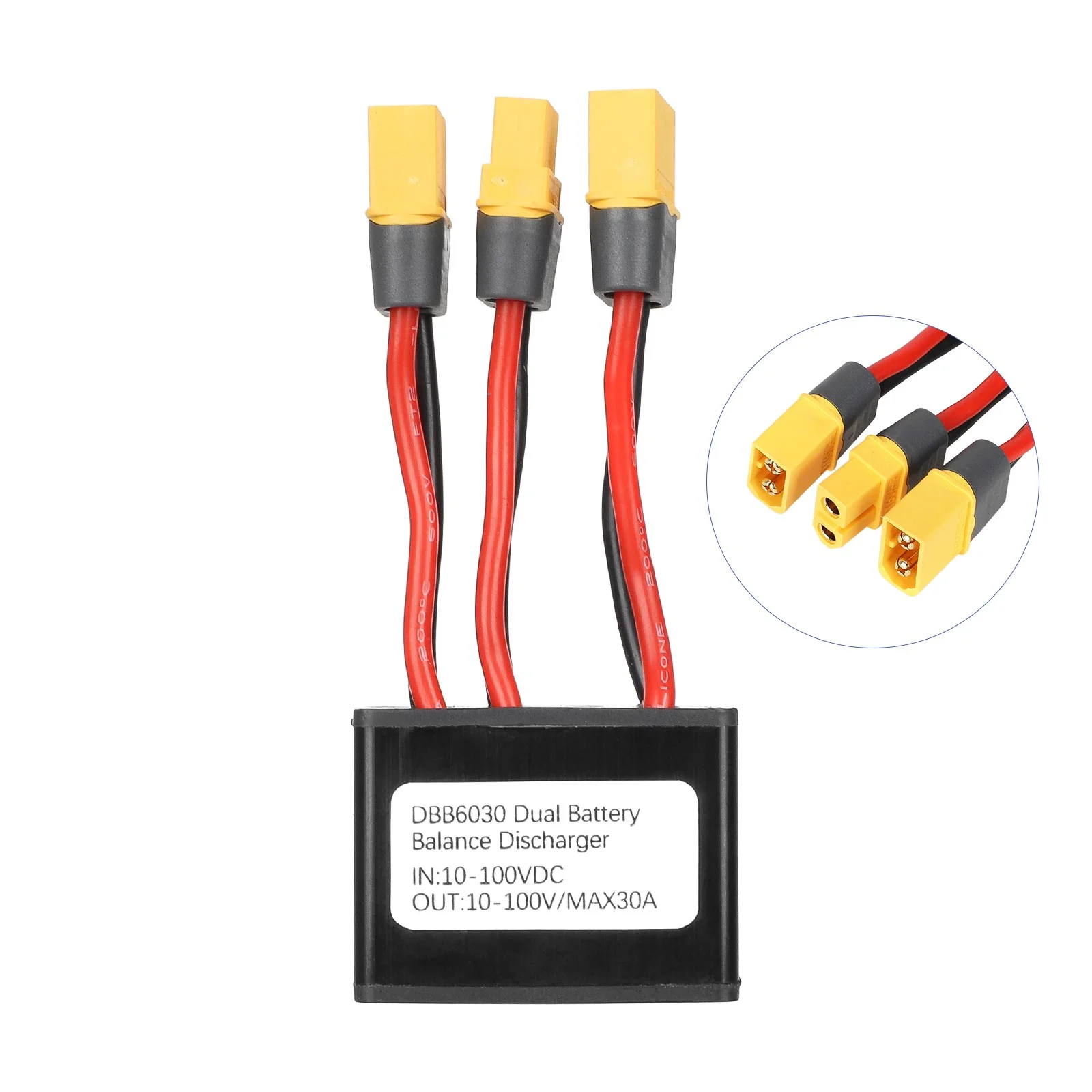 Convertor de descărcare pentru două baterii, 10-100V, 30A, cu ștecher XT60