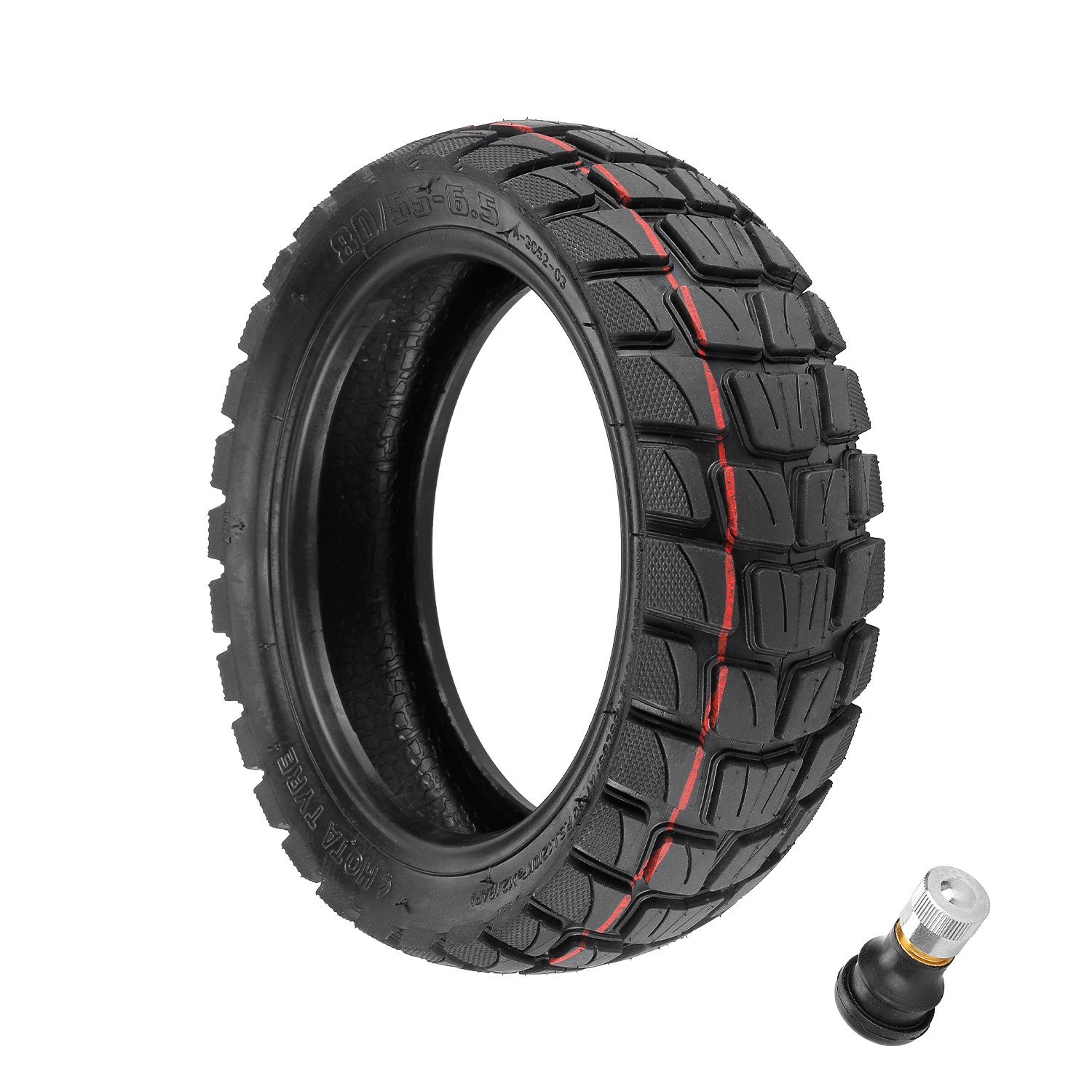 Anvelopă tubeless 80/55-6.5 cu valvă, pentru trotinetă electrică de 10 inch, HOTA