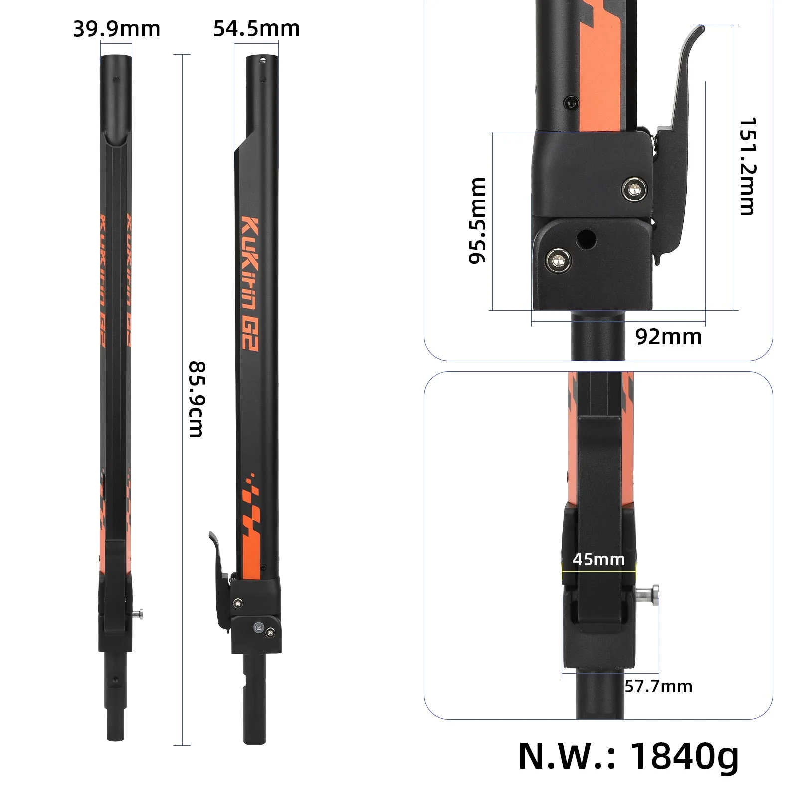 Cric de sprijin pliabil tip B pentru Kukirin G2, Kukirin